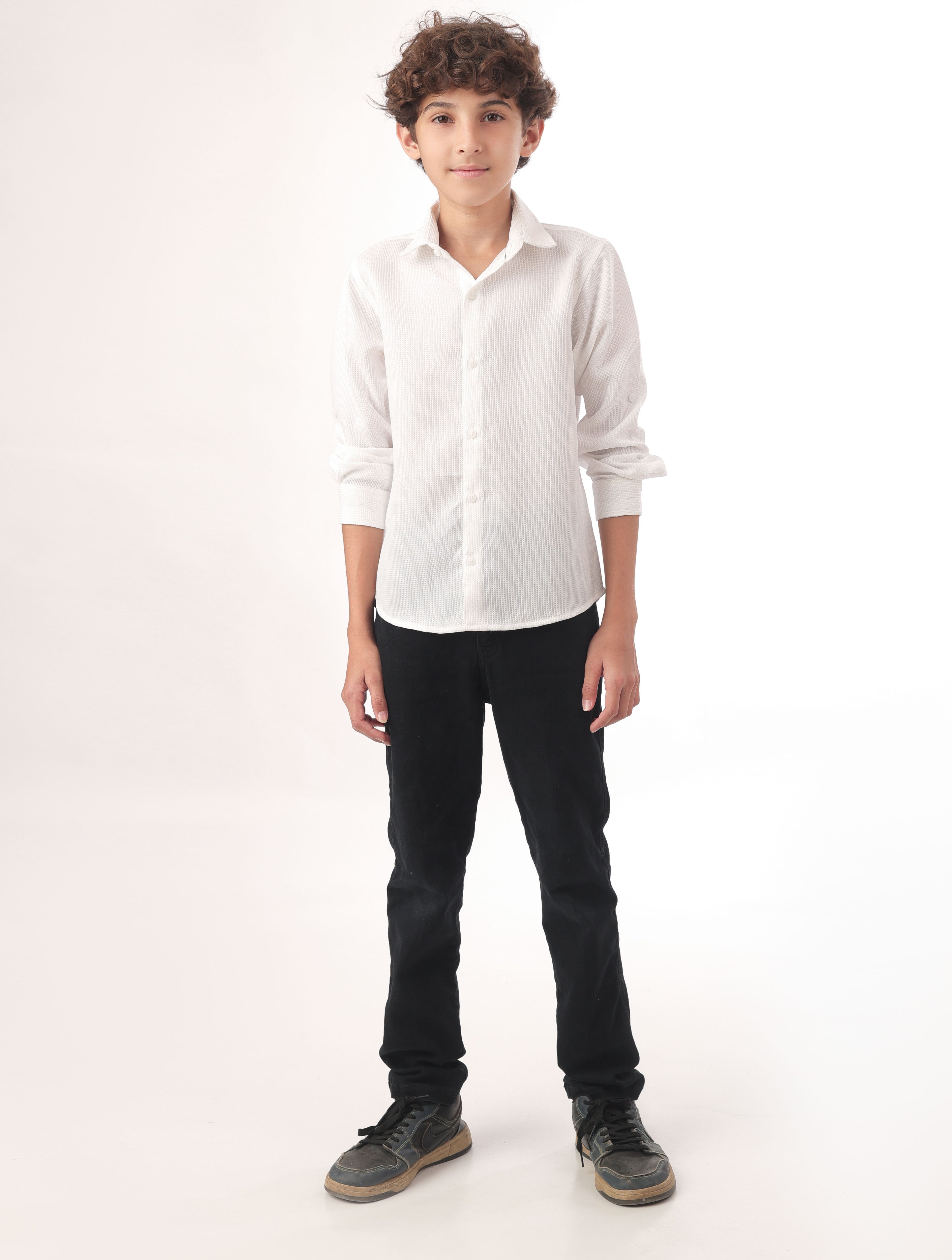Long sleeve button-down semi-formal shirt