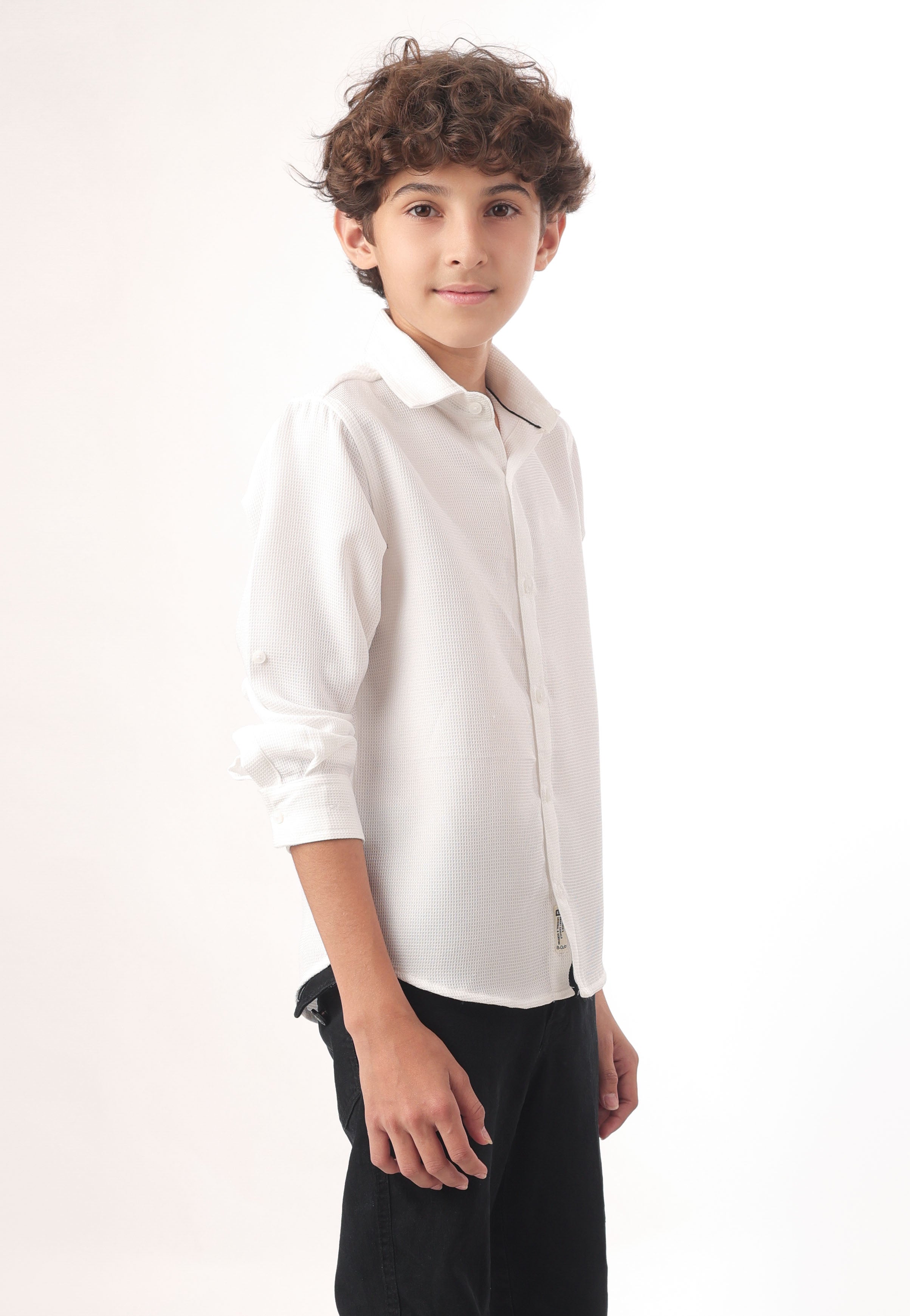 Long sleeve button-down semi-formal shirt