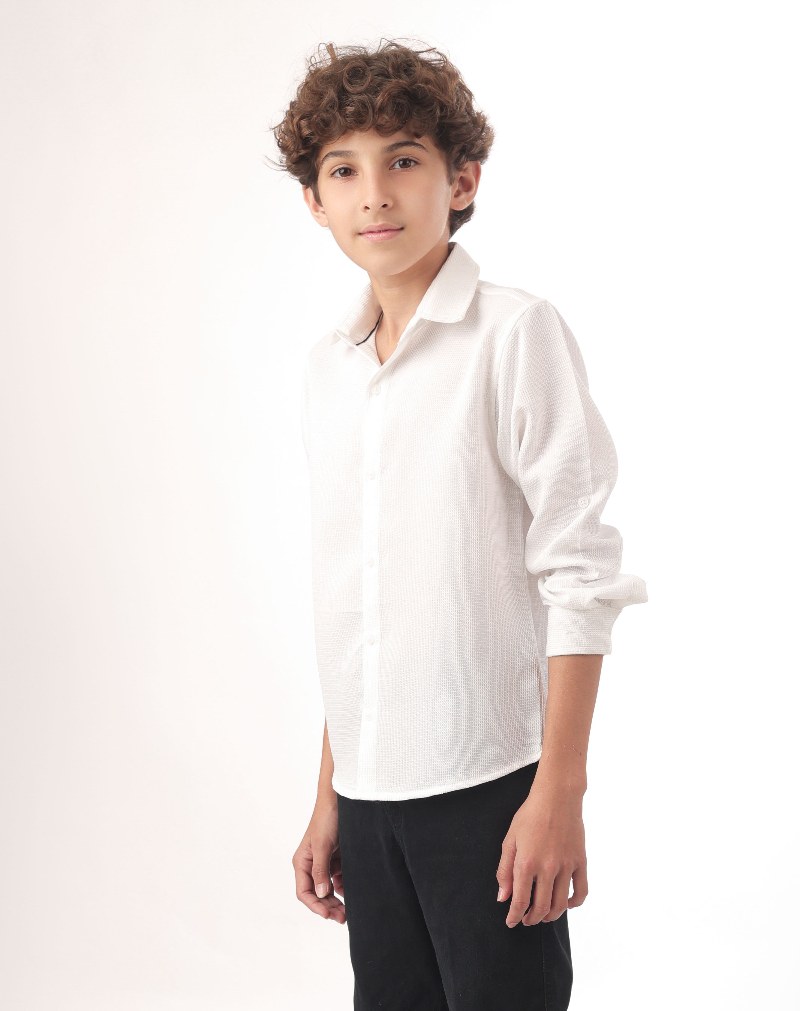 Long sleeve button-down semi-formal shirt
