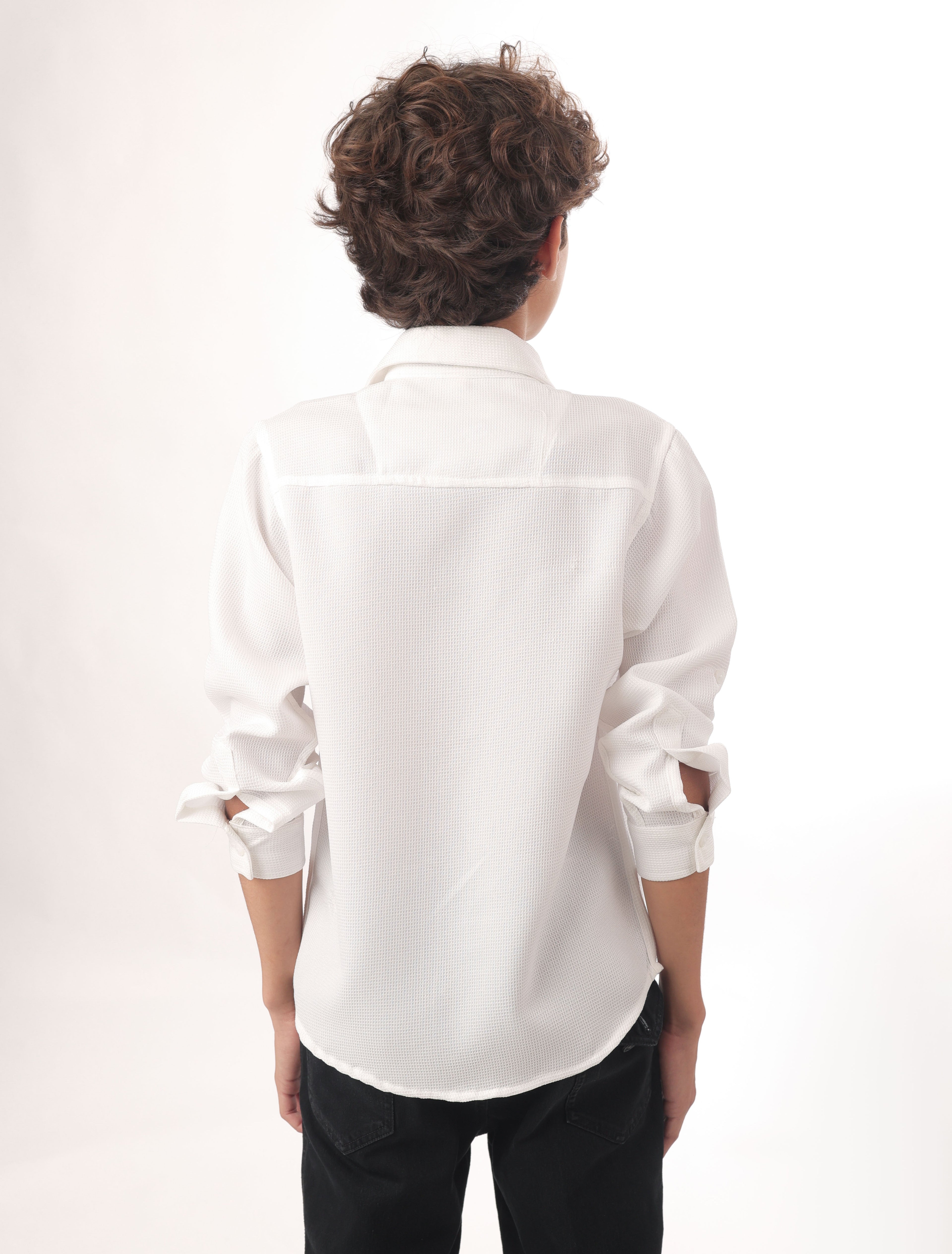 Long sleeve button-down semi-formal shirt
