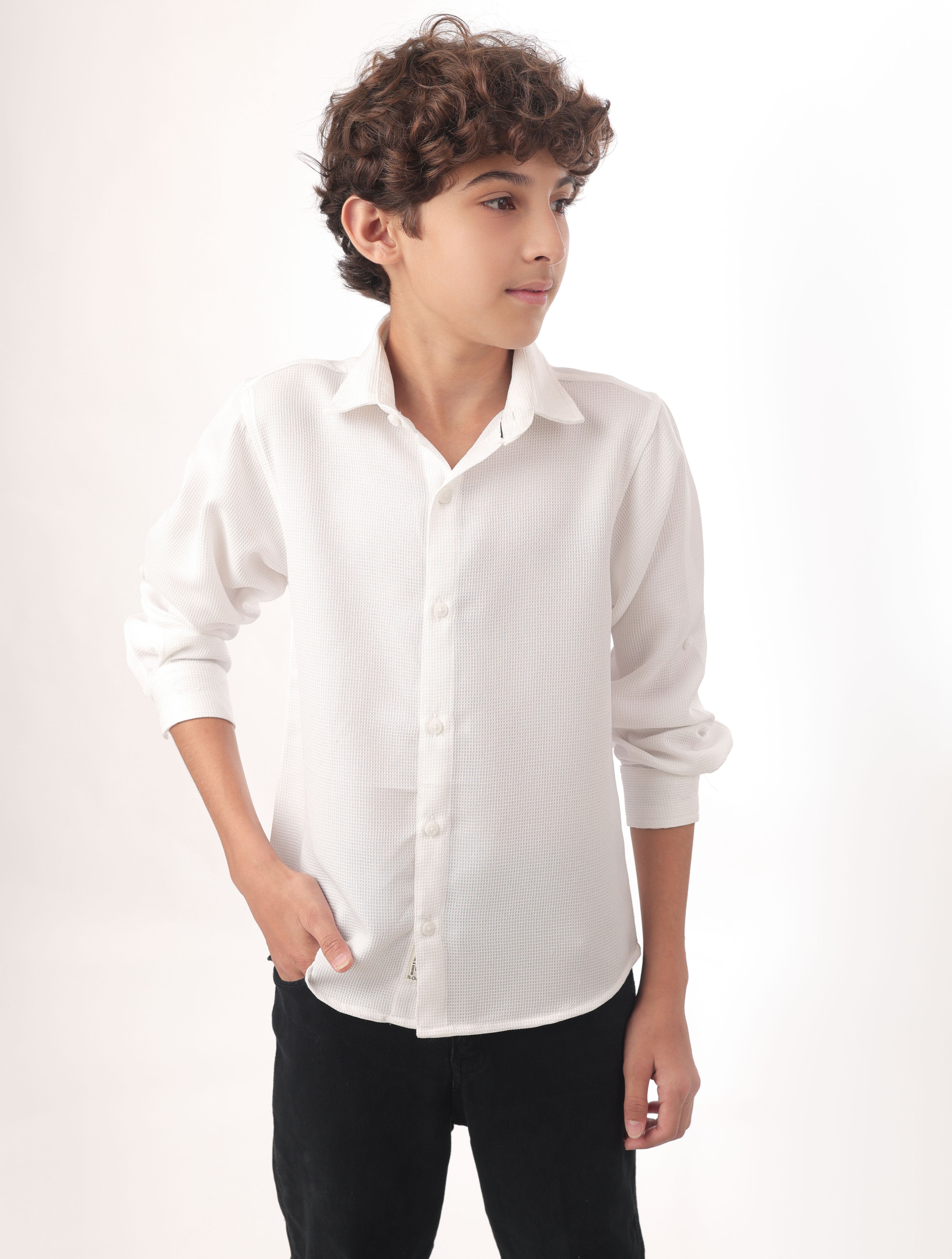 Long sleeve button-down semi-formal shirt