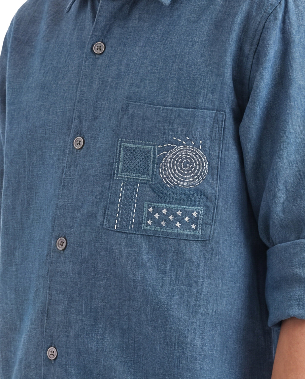 Geometric pattern Embroidered Shirt