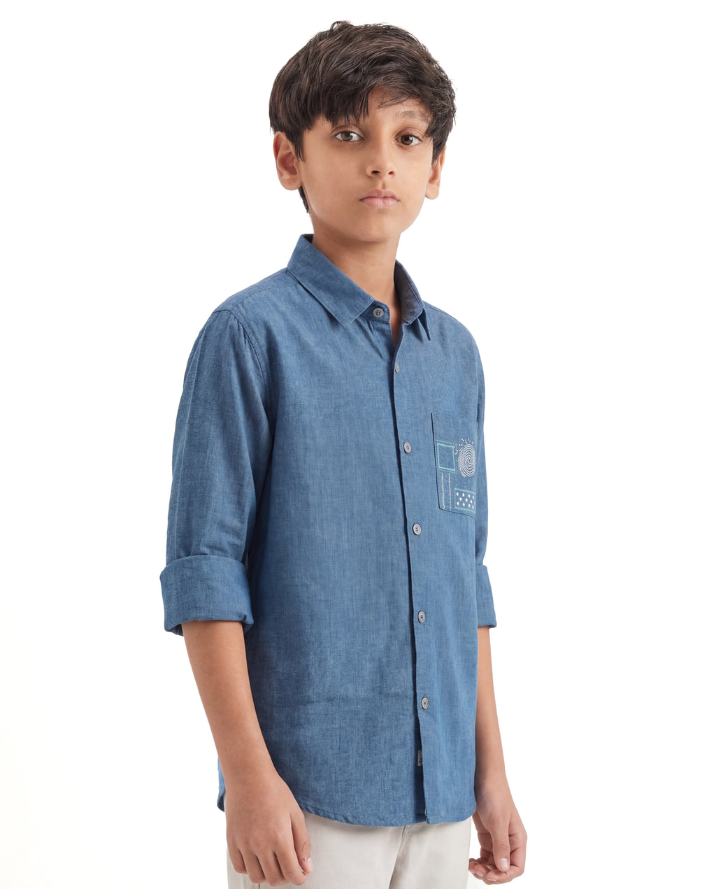 Geometric pattern Embroidered Shirt