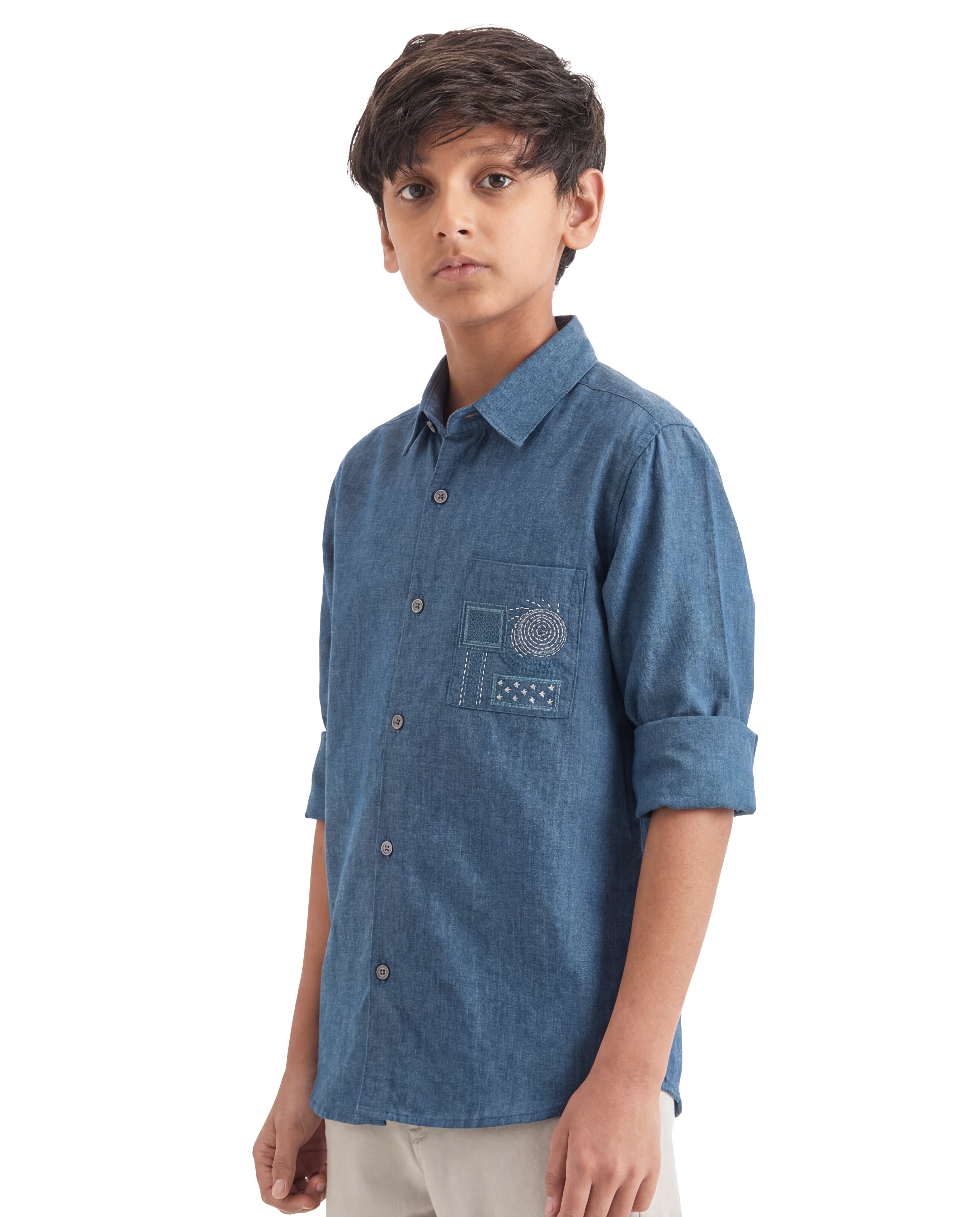 Geometric pattern Embroidered Shirt