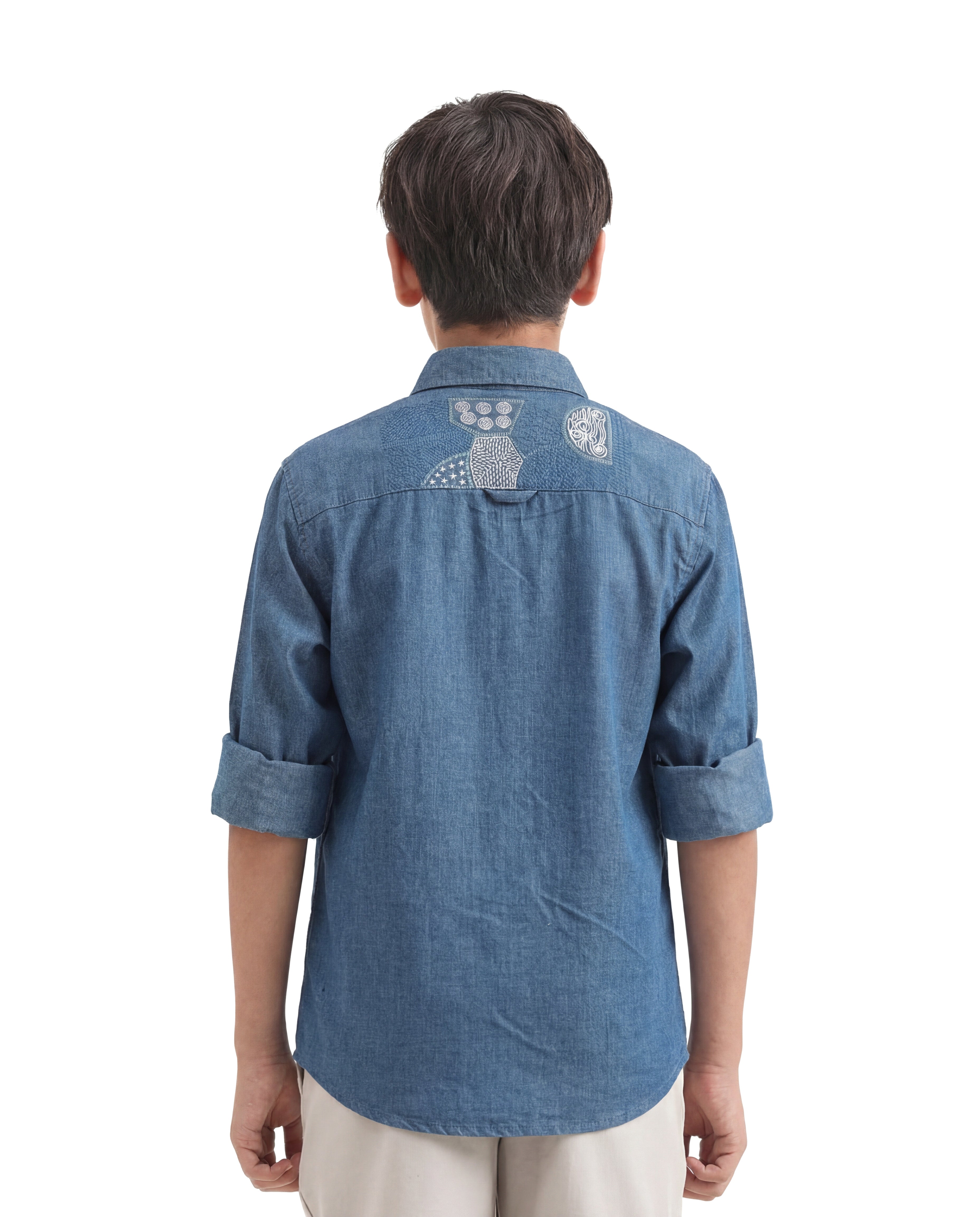 Geometric pattern Embroidered Shirt
