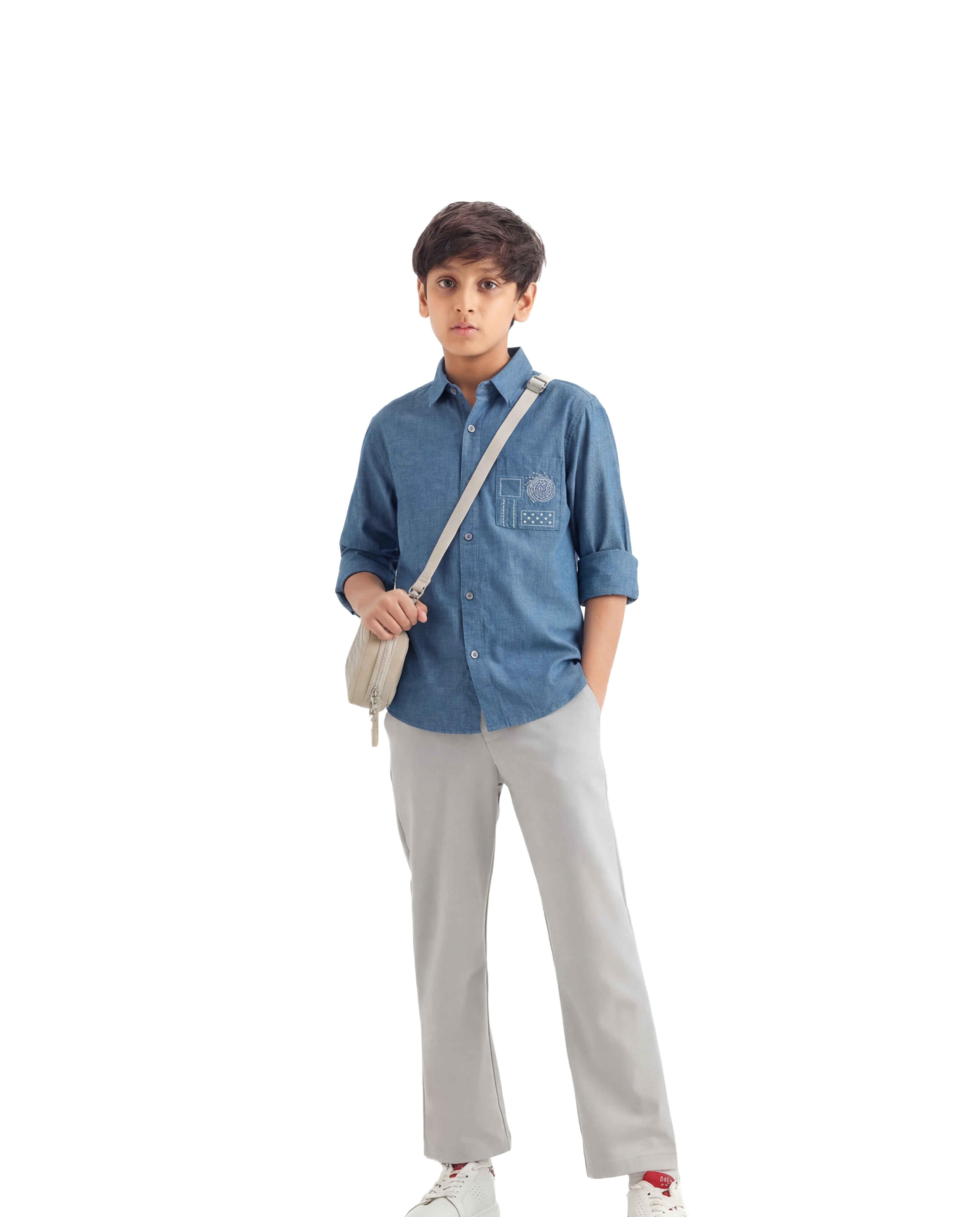 Geometric pattern Embroidered Shirt