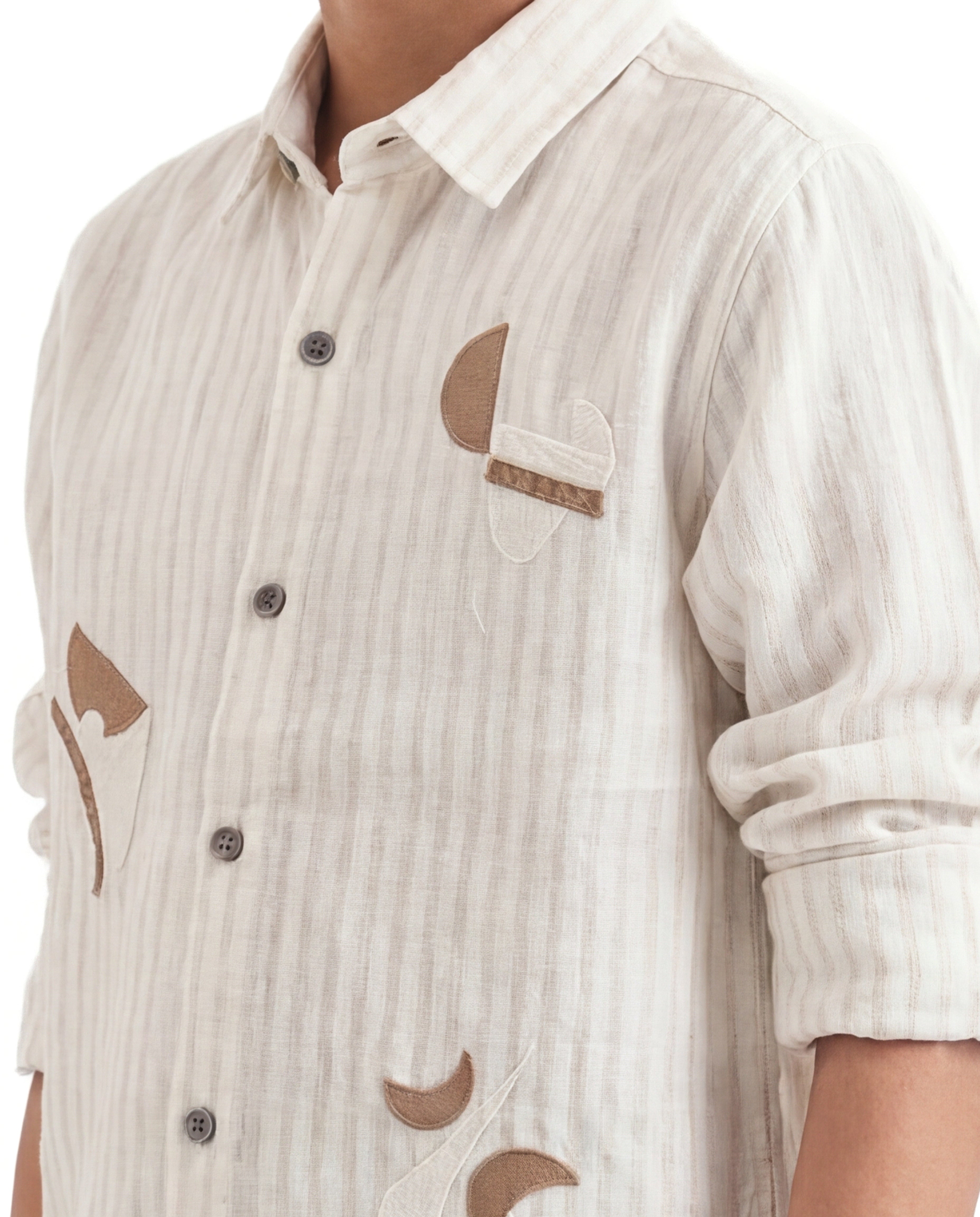 Abstract embroidery textured shirt