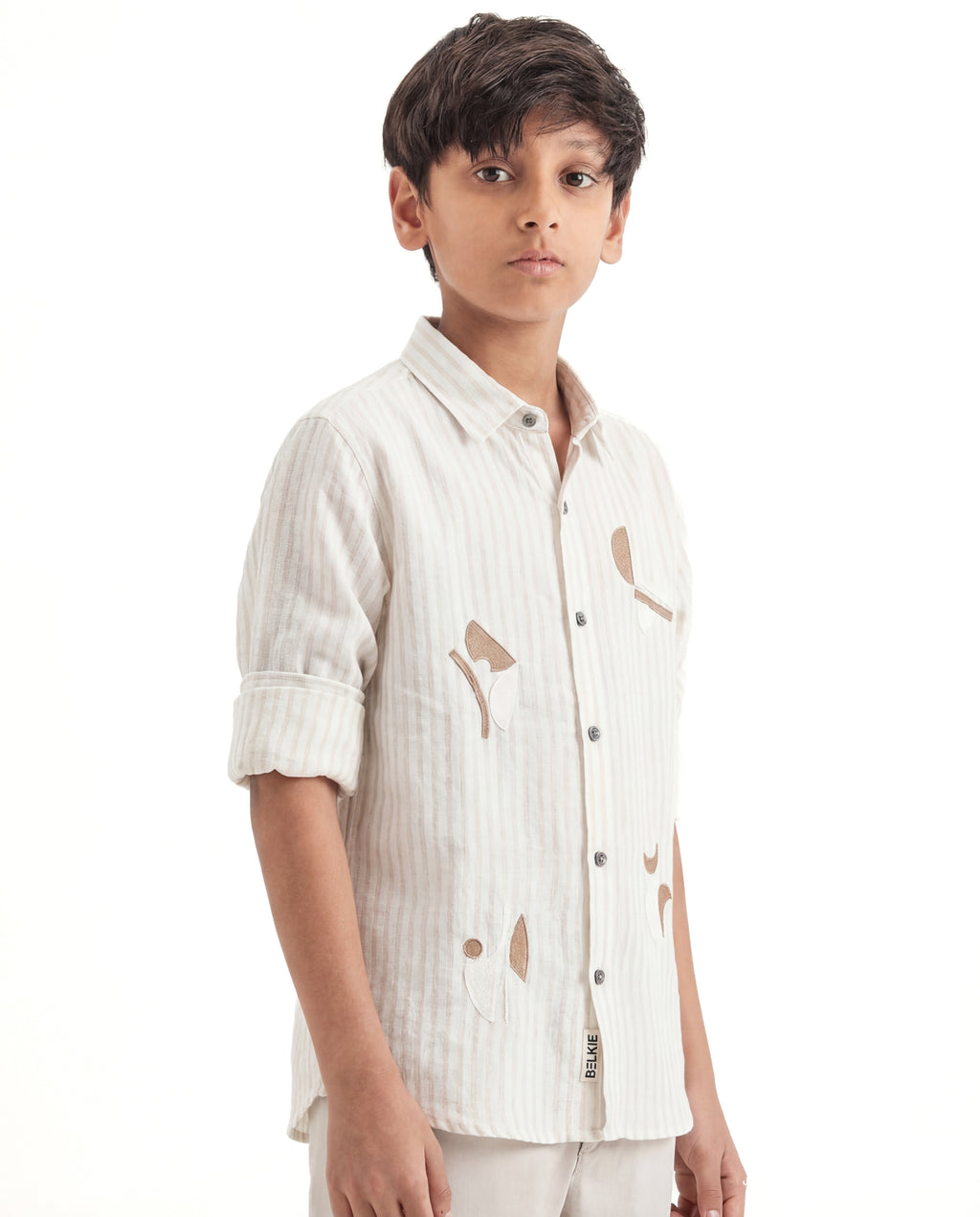 Abstract embroidery textured shirt