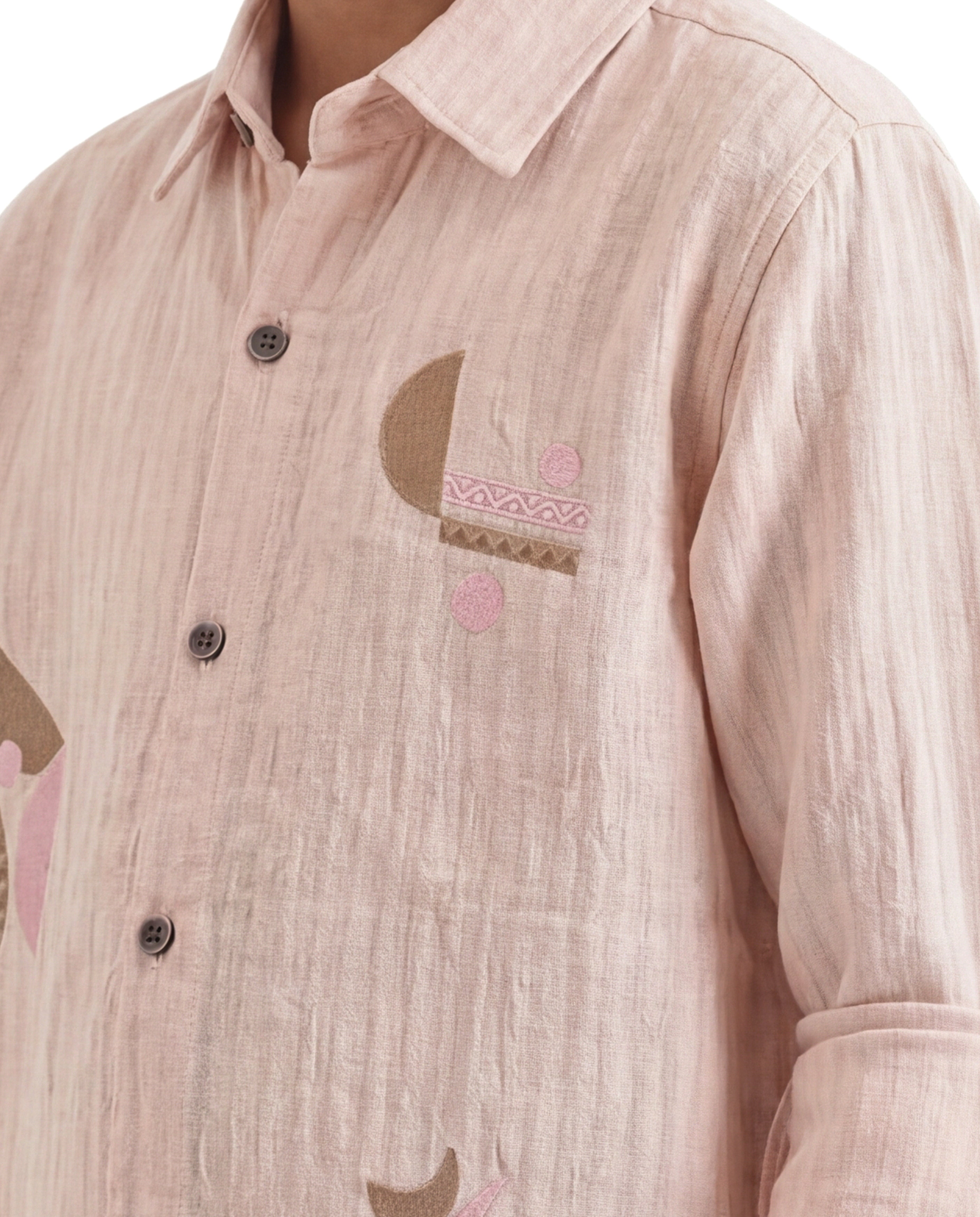 Abstract embroidery textured shirt
