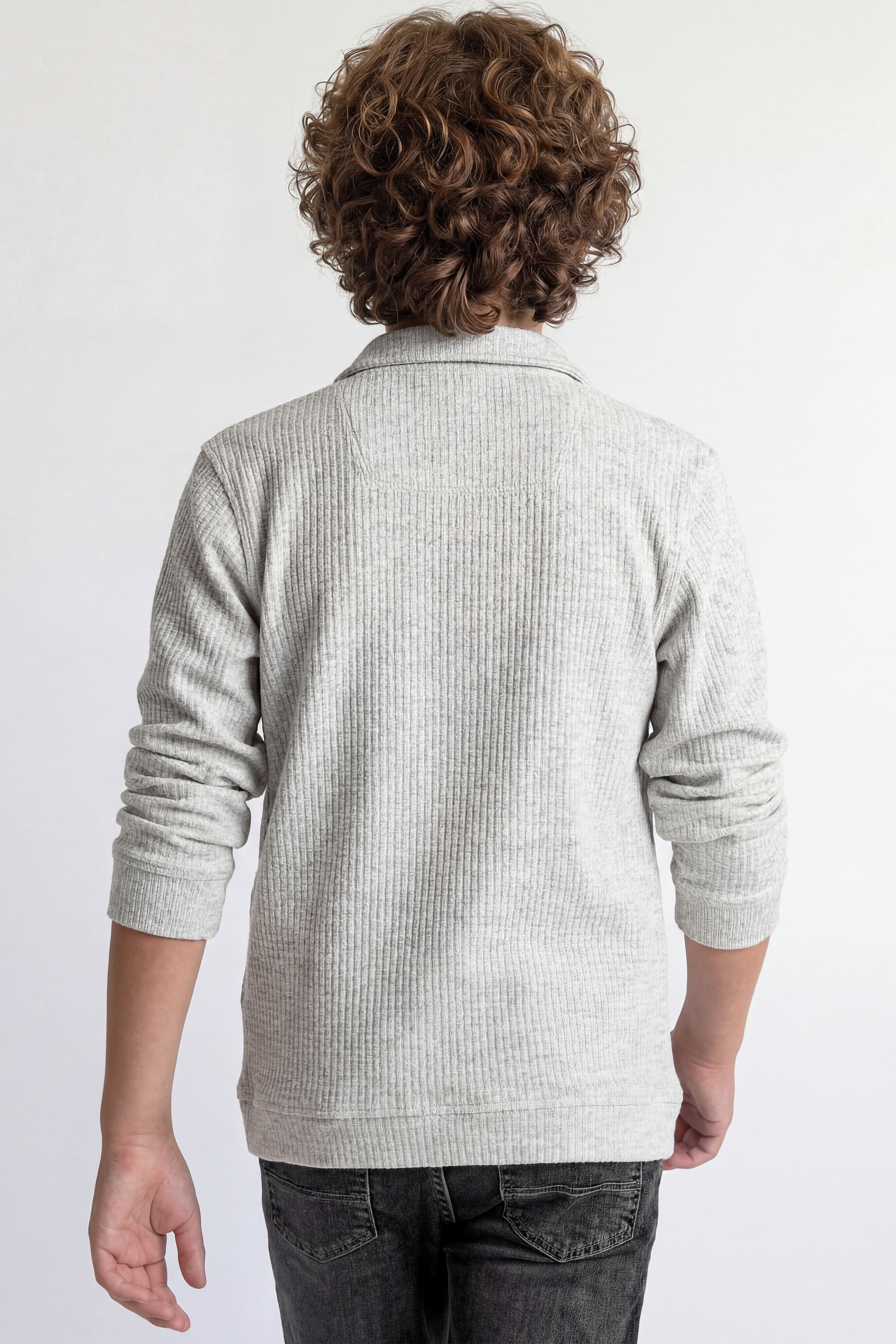 Casual zip-up sweatshirt.