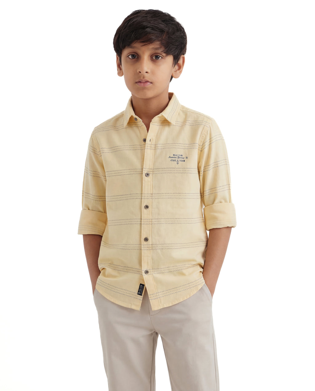 Textured Stripe Casual Shirt