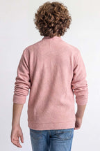 Boys' jacket with a full zip front and stand collar.