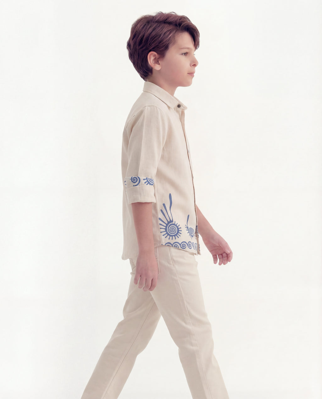 Spiral Motif Textured Shirt