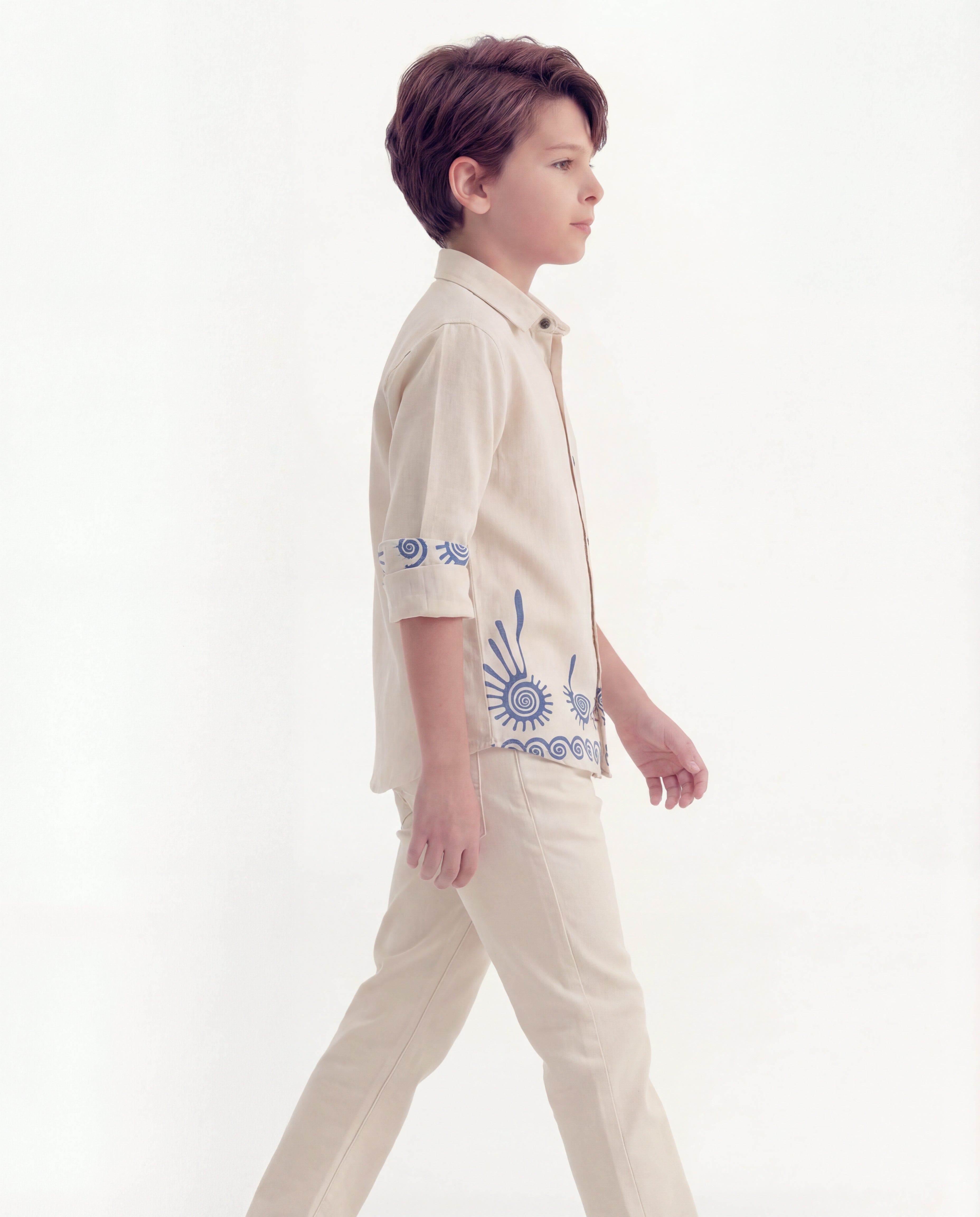 Spiral Motif Textured Shirt