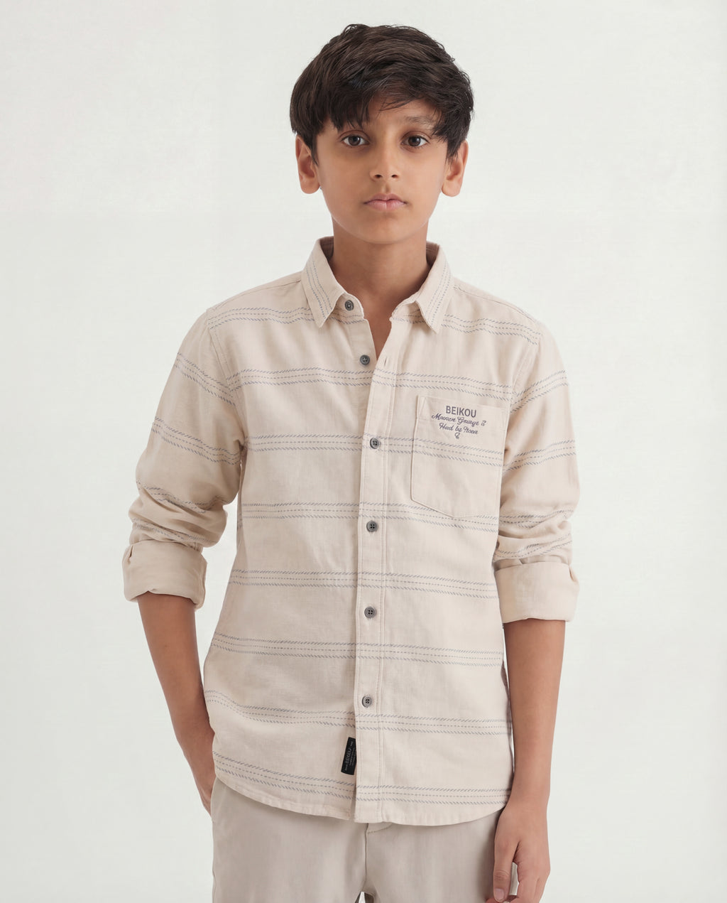 Textured Stripe Casual Shirt