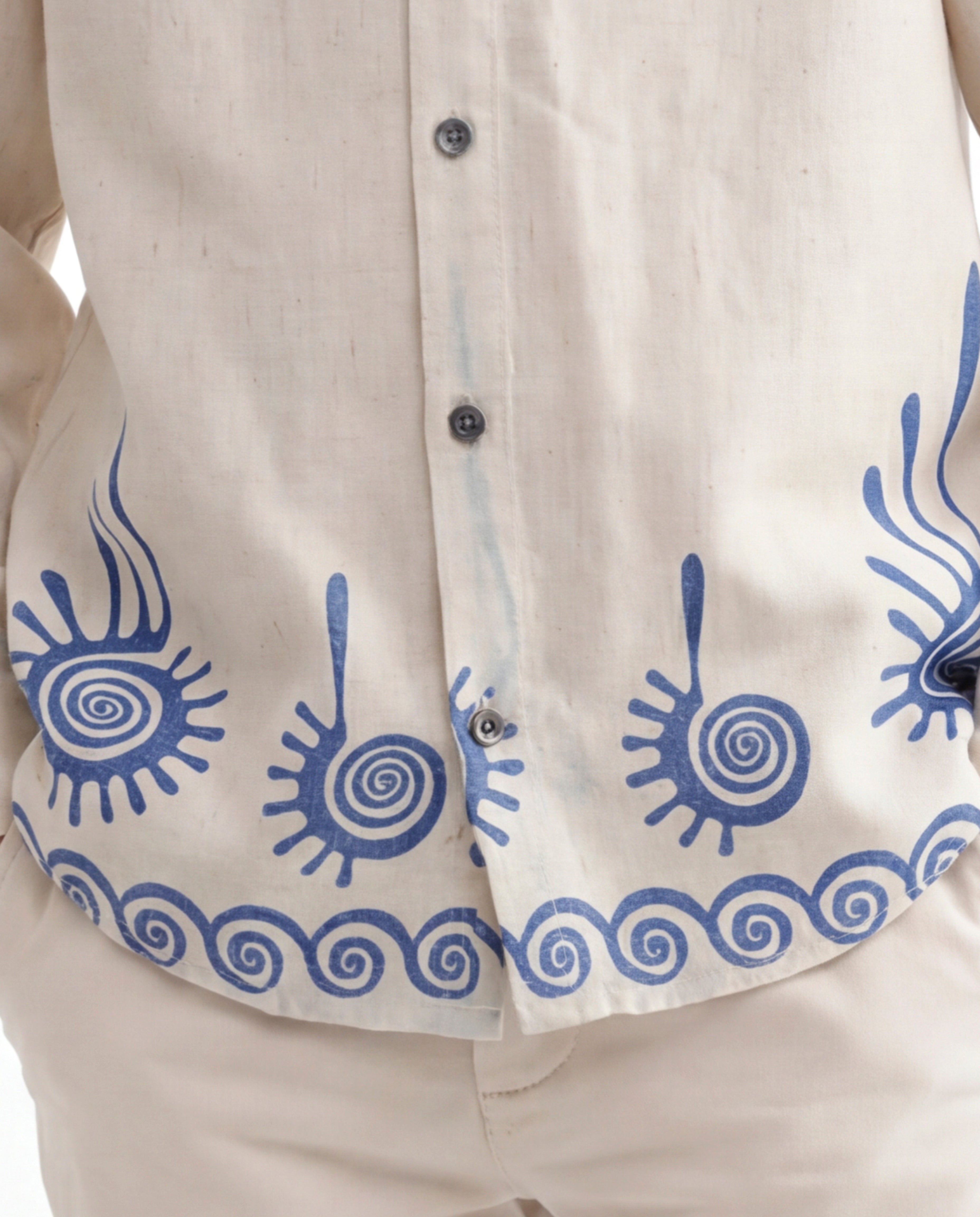 Spiral Motif Textured Shirt