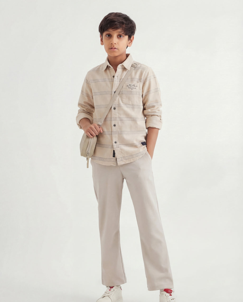 Textured Stripe Casual Shirt