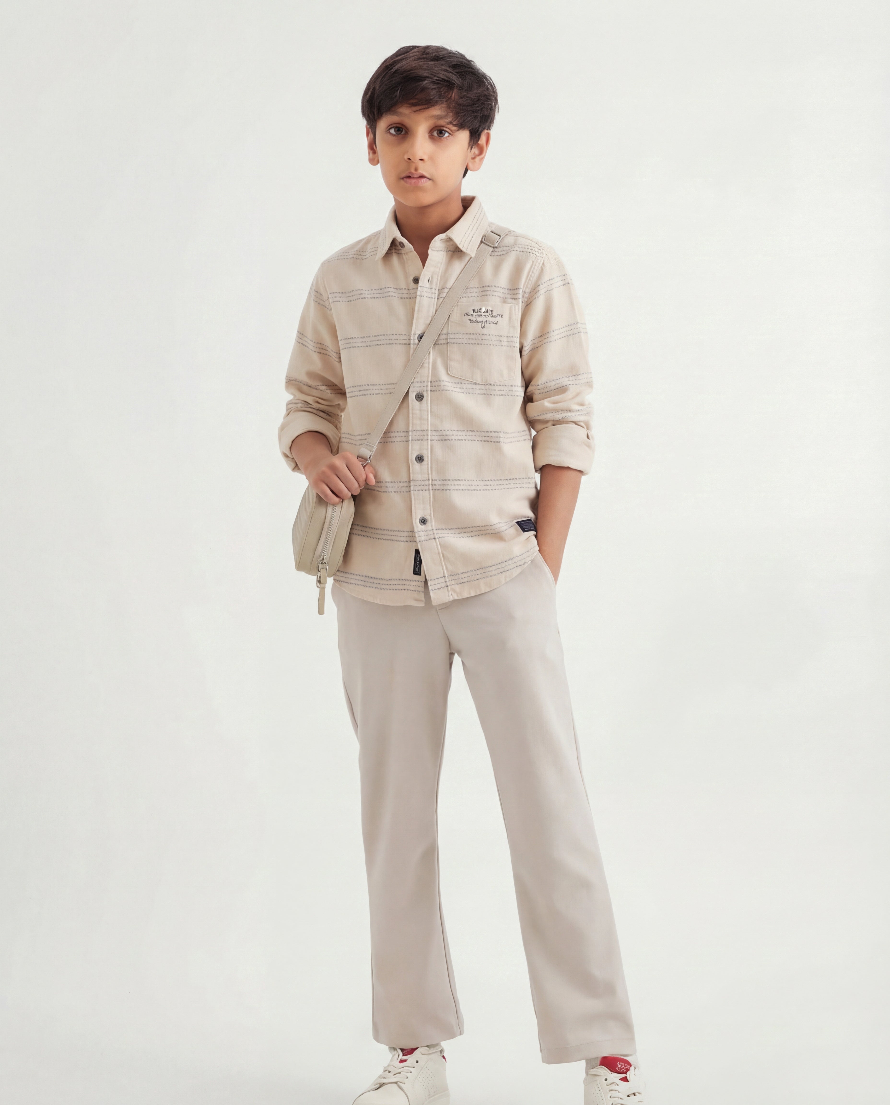 Textured Stripe Casual Shirt