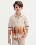Boys Nature Print Cotton Shirt