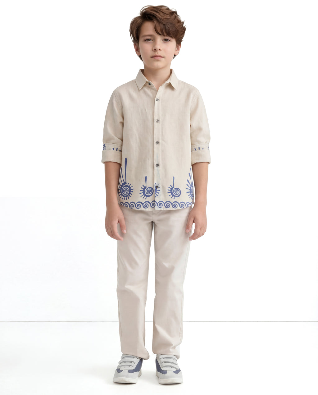 Spiral Motif Textured Shirt