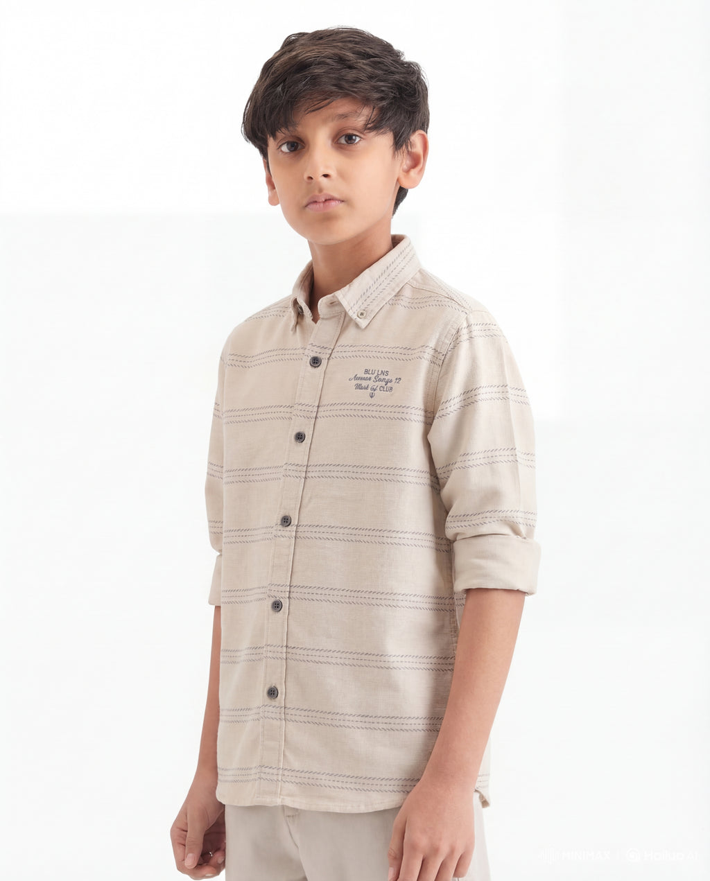 Textured Stripe Casual Shirt