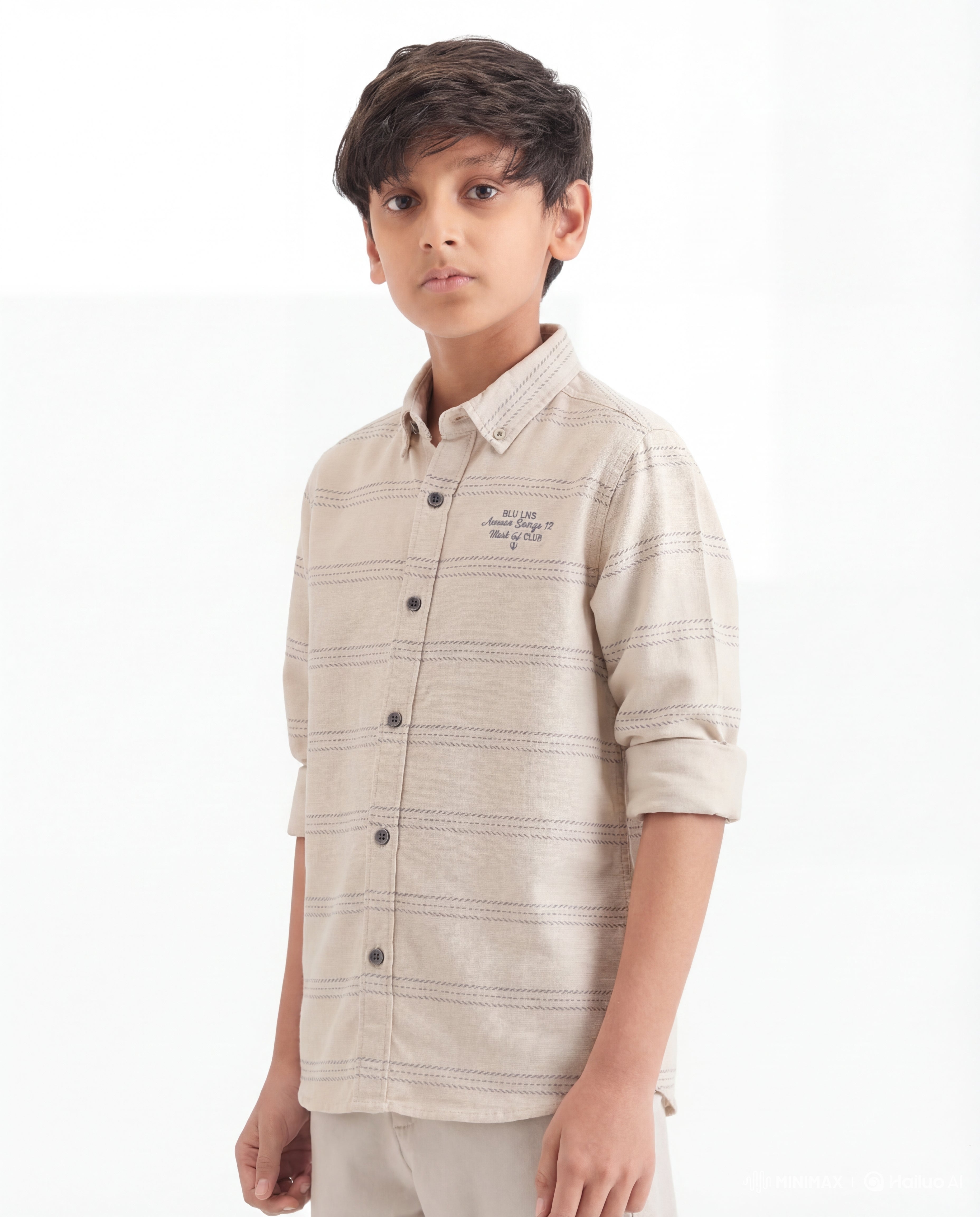 Textured Stripe Casual Shirt