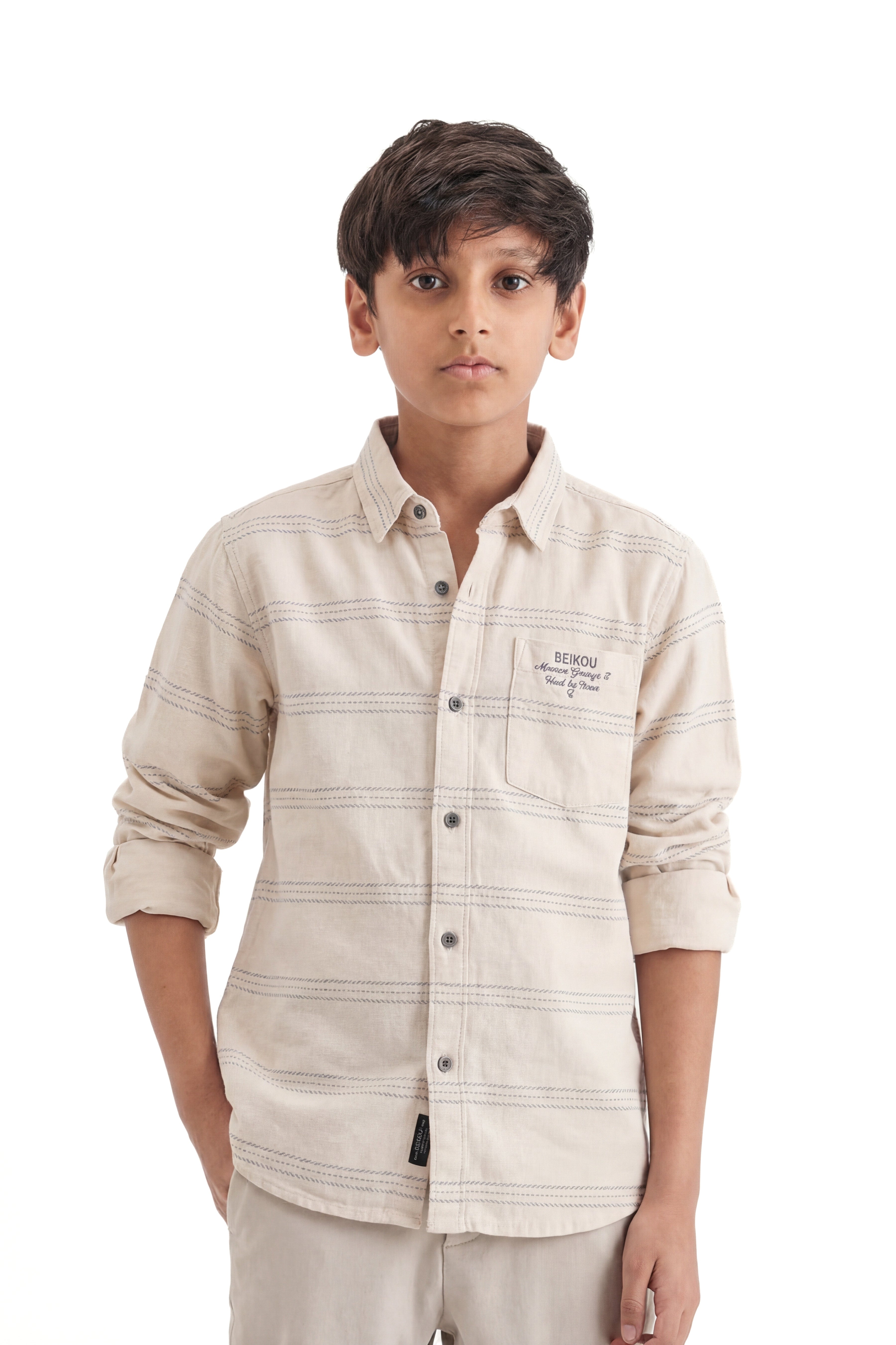 Textured Stripe Casual Shirt