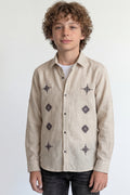 Boys' long sleeve embroidered shirt