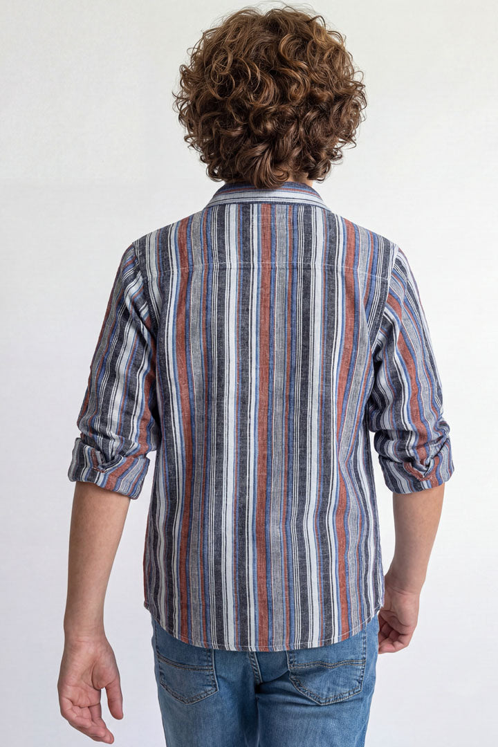 Smart striped button-down shirt
