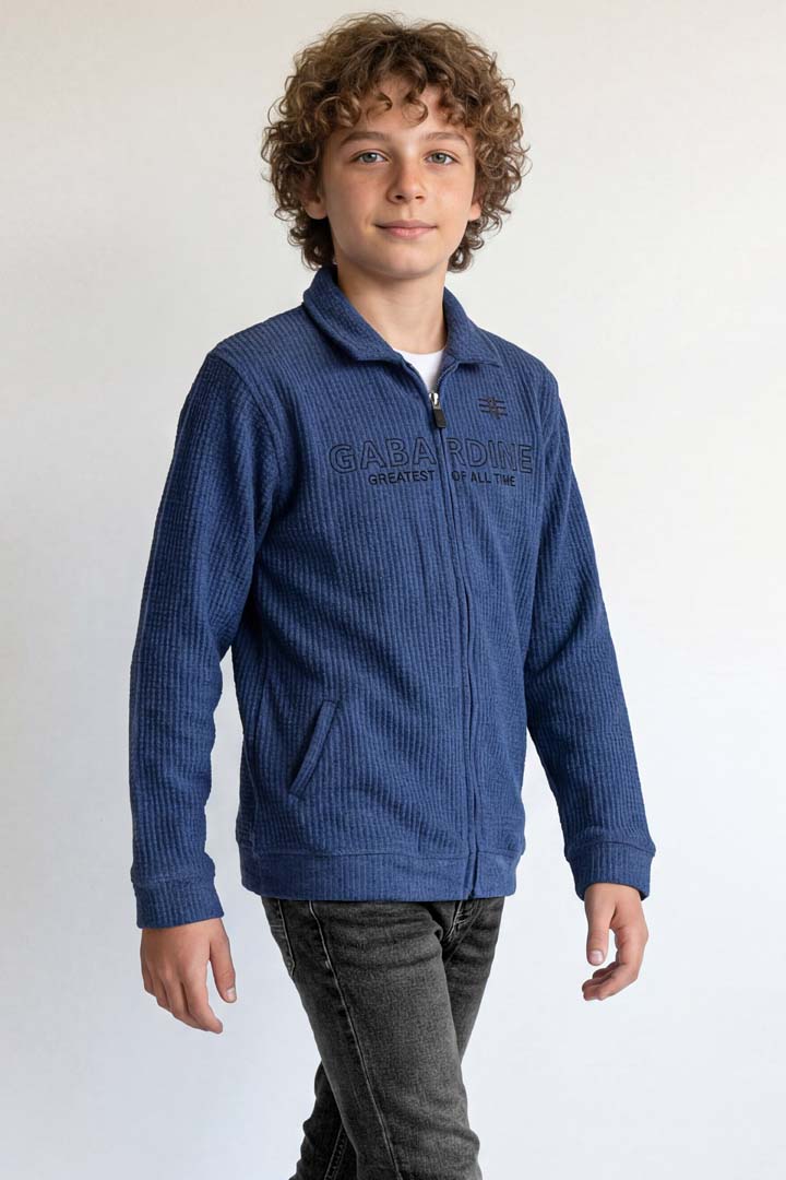 Casual zip-up sweatshirt.