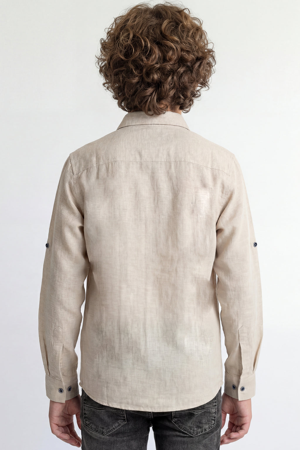 Boys' long sleeve embroidered shirt