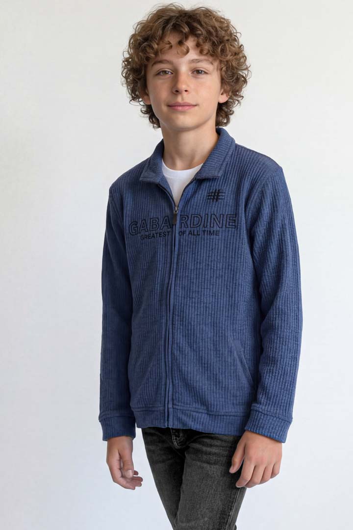 Casual zip-up sweatshirt.