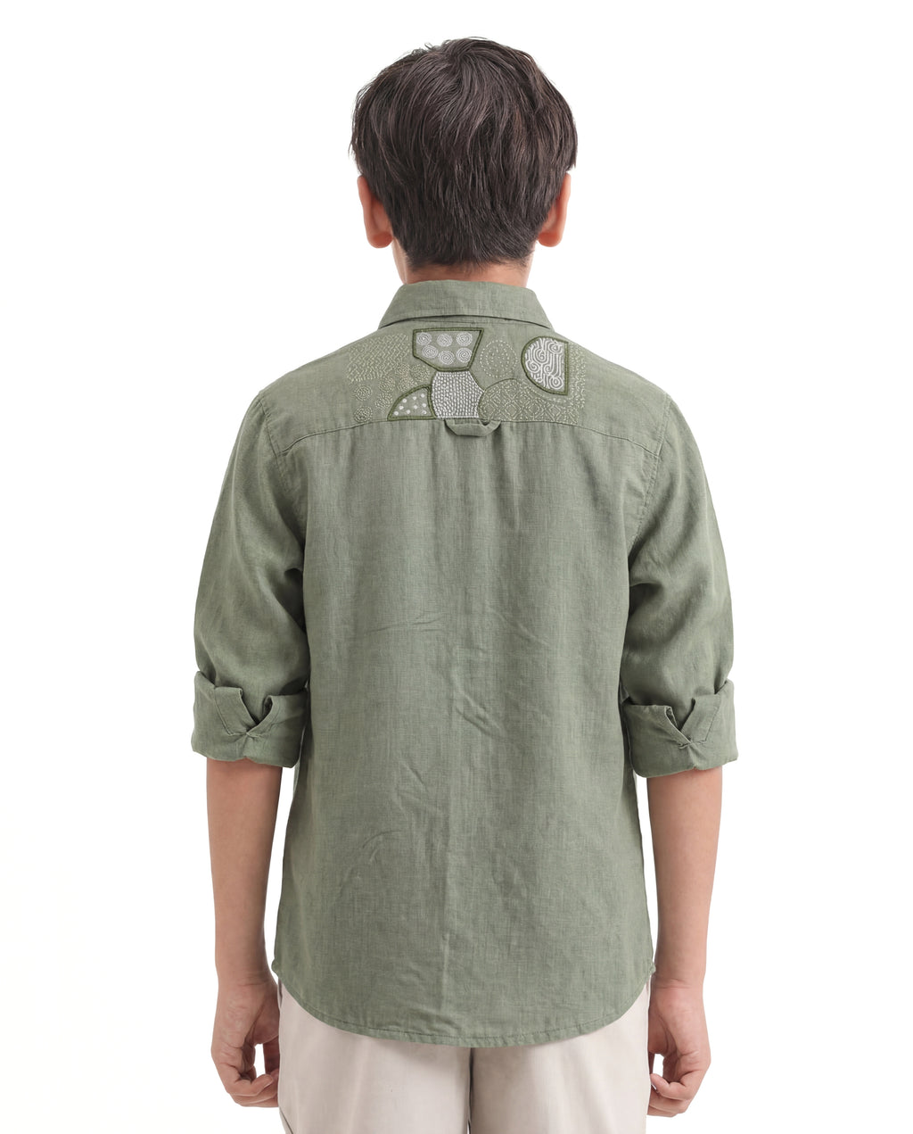 Geometric pattern Embroidered Shirt