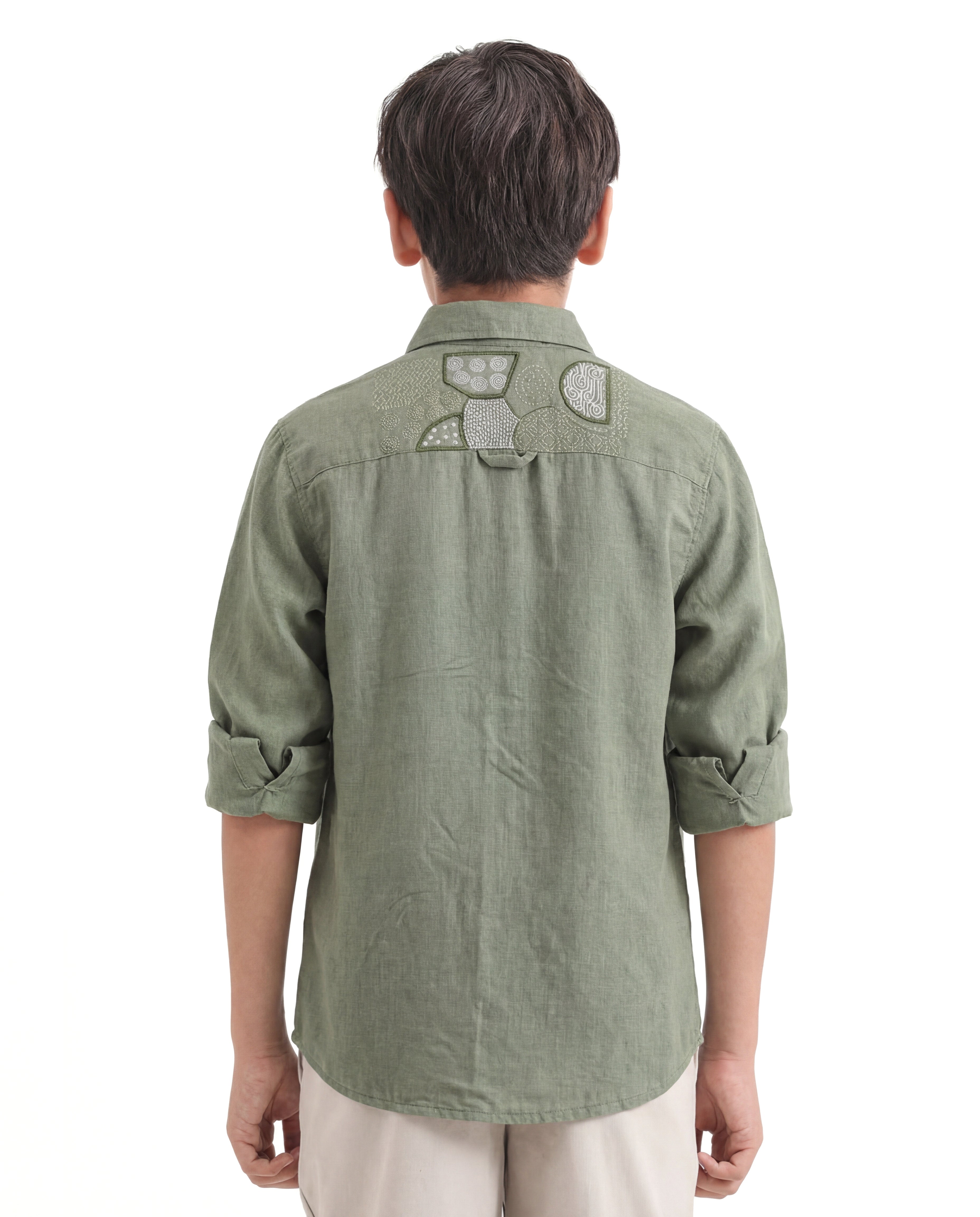 Geometric pattern Embroidered Shirt