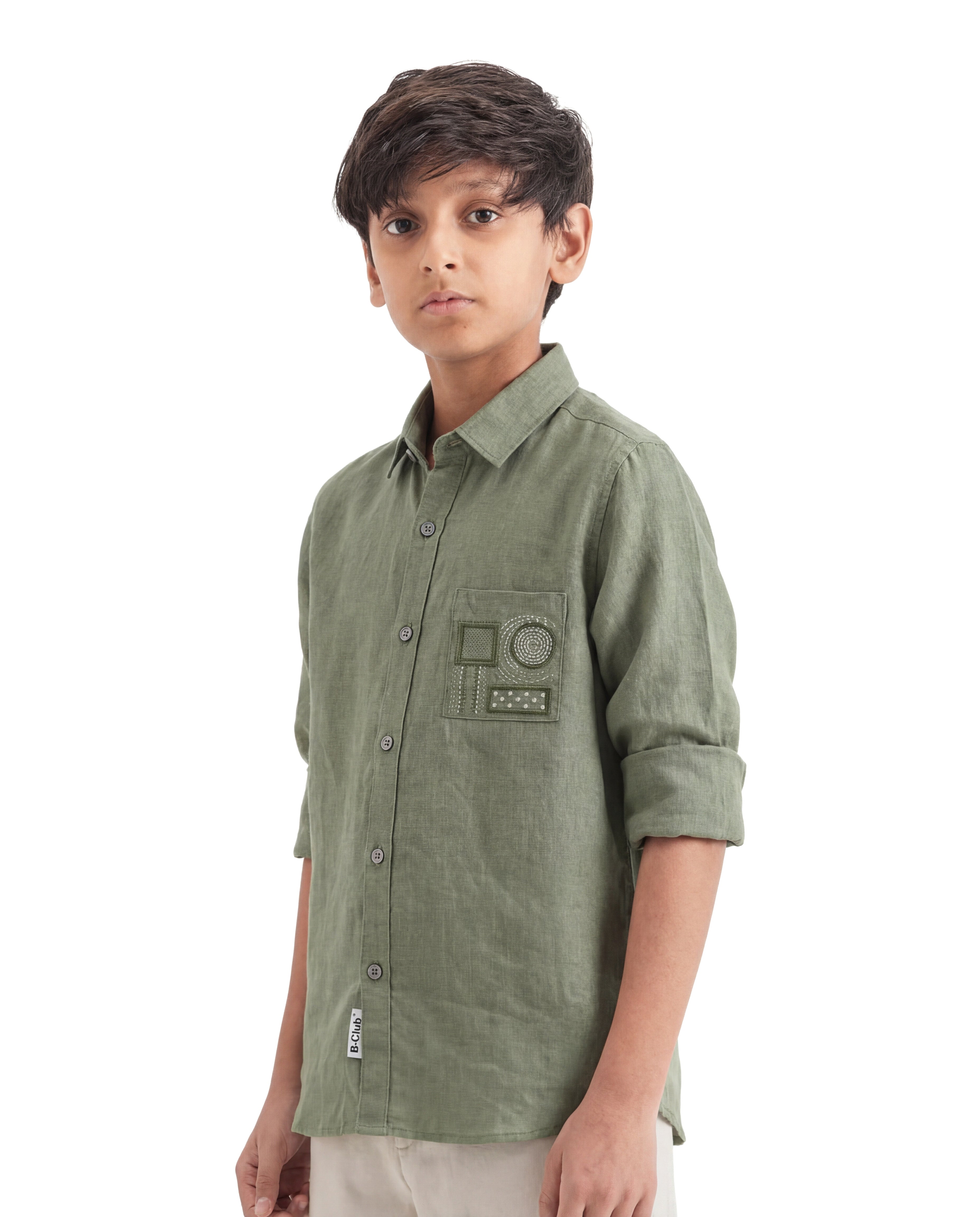 Geometric pattern Embroidered Shirt