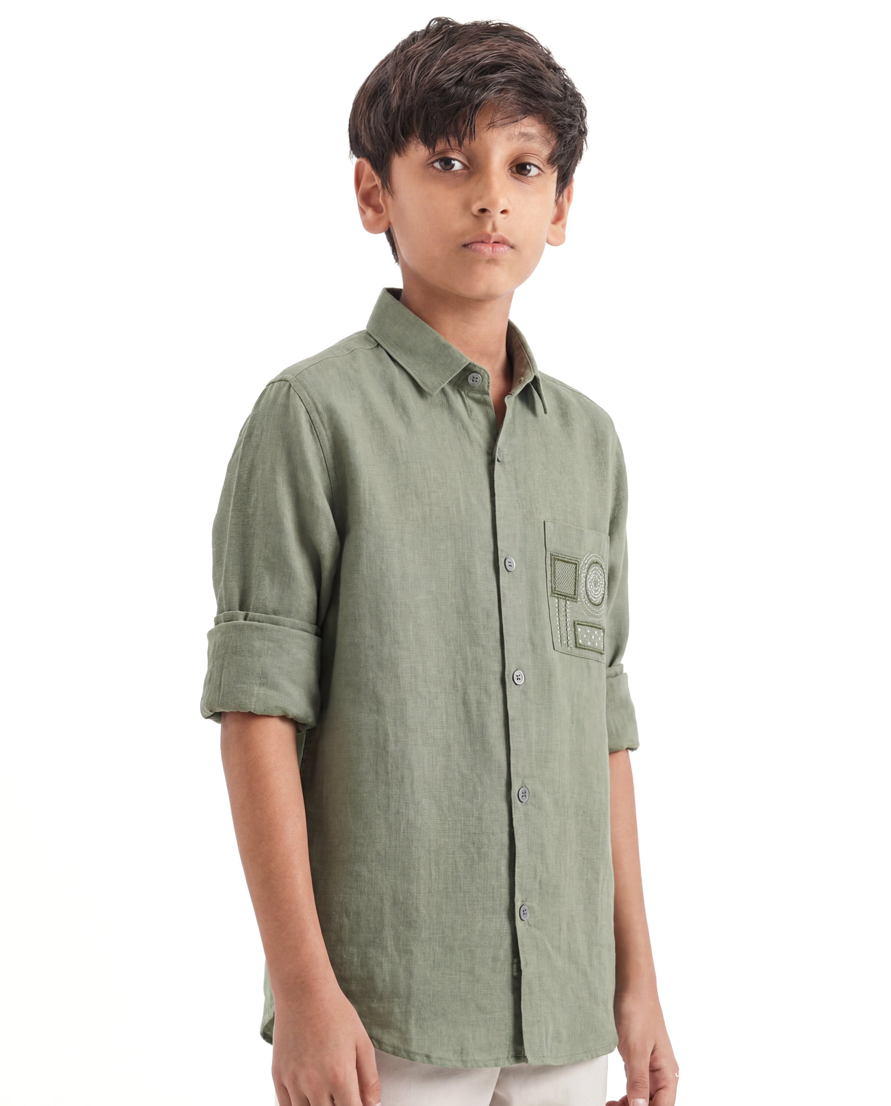 Geometric pattern Embroidered Shirt