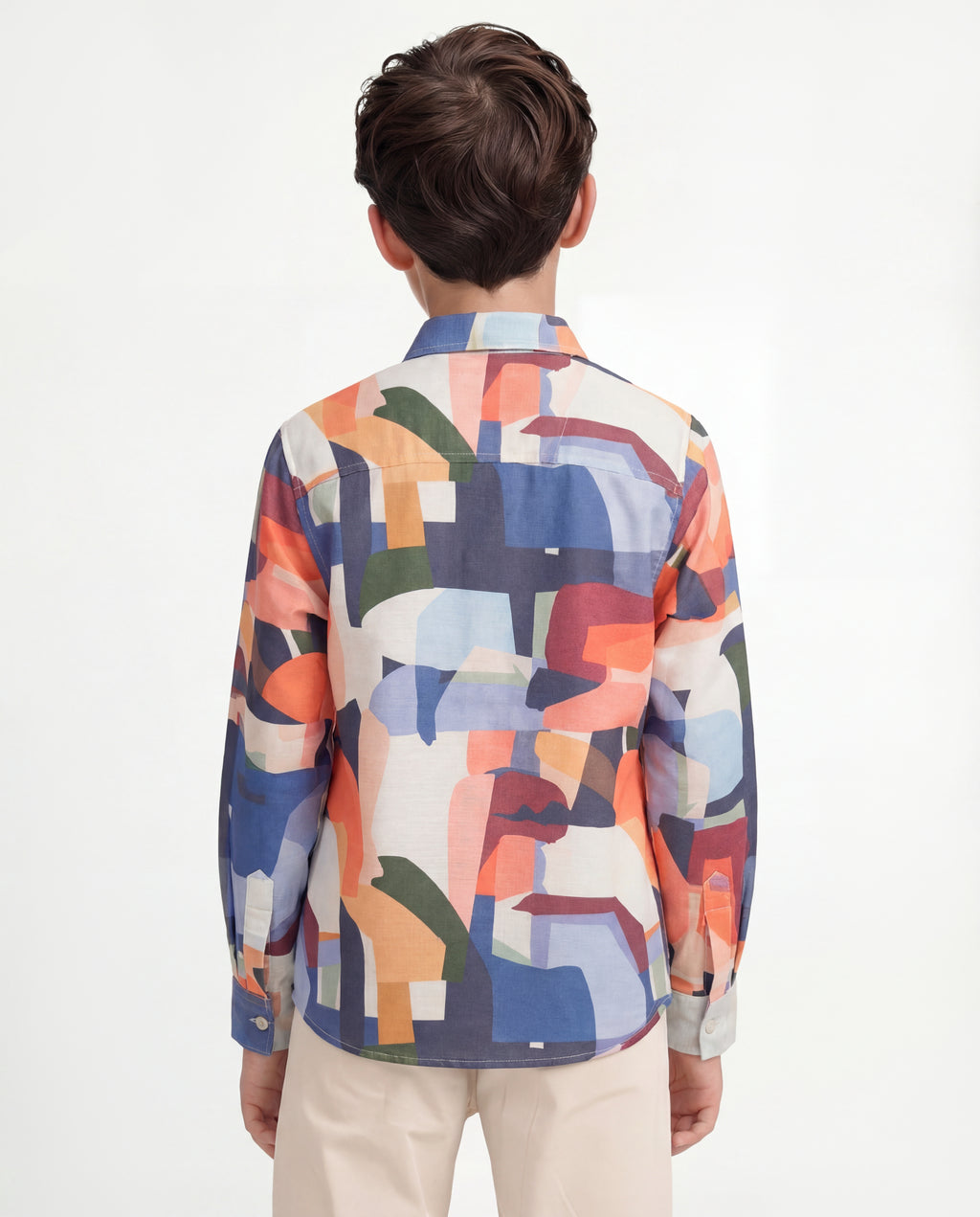Boys Abstract Print Cotton Shirt – Multi-color Casual Wear