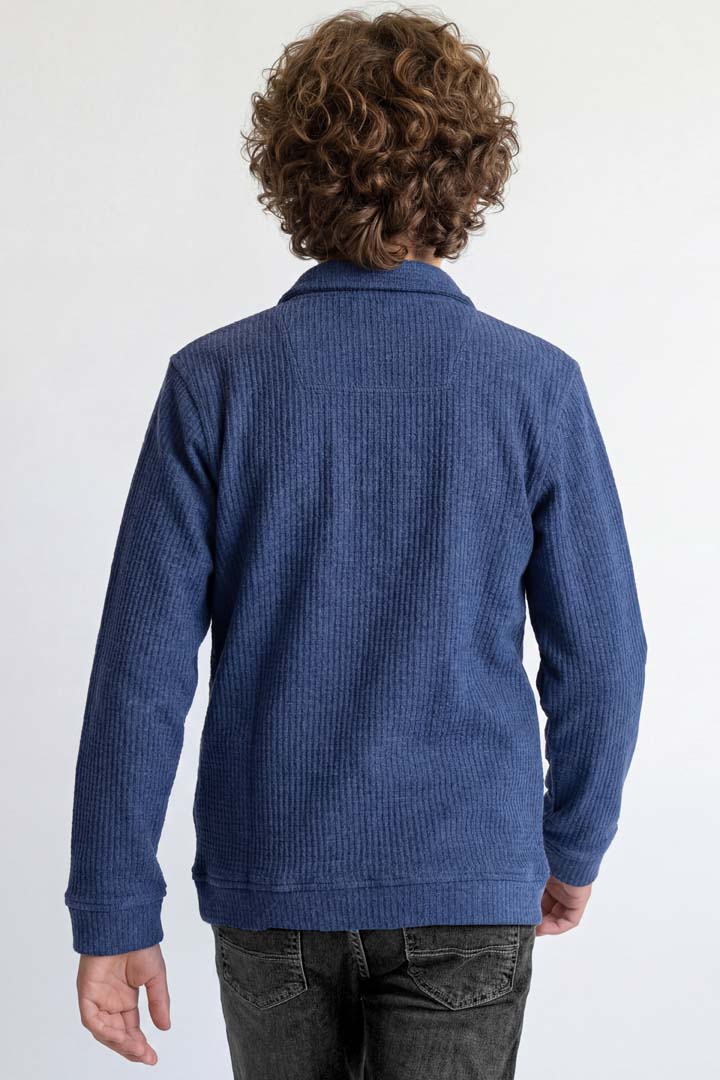 Casual zip-up sweatshirt.