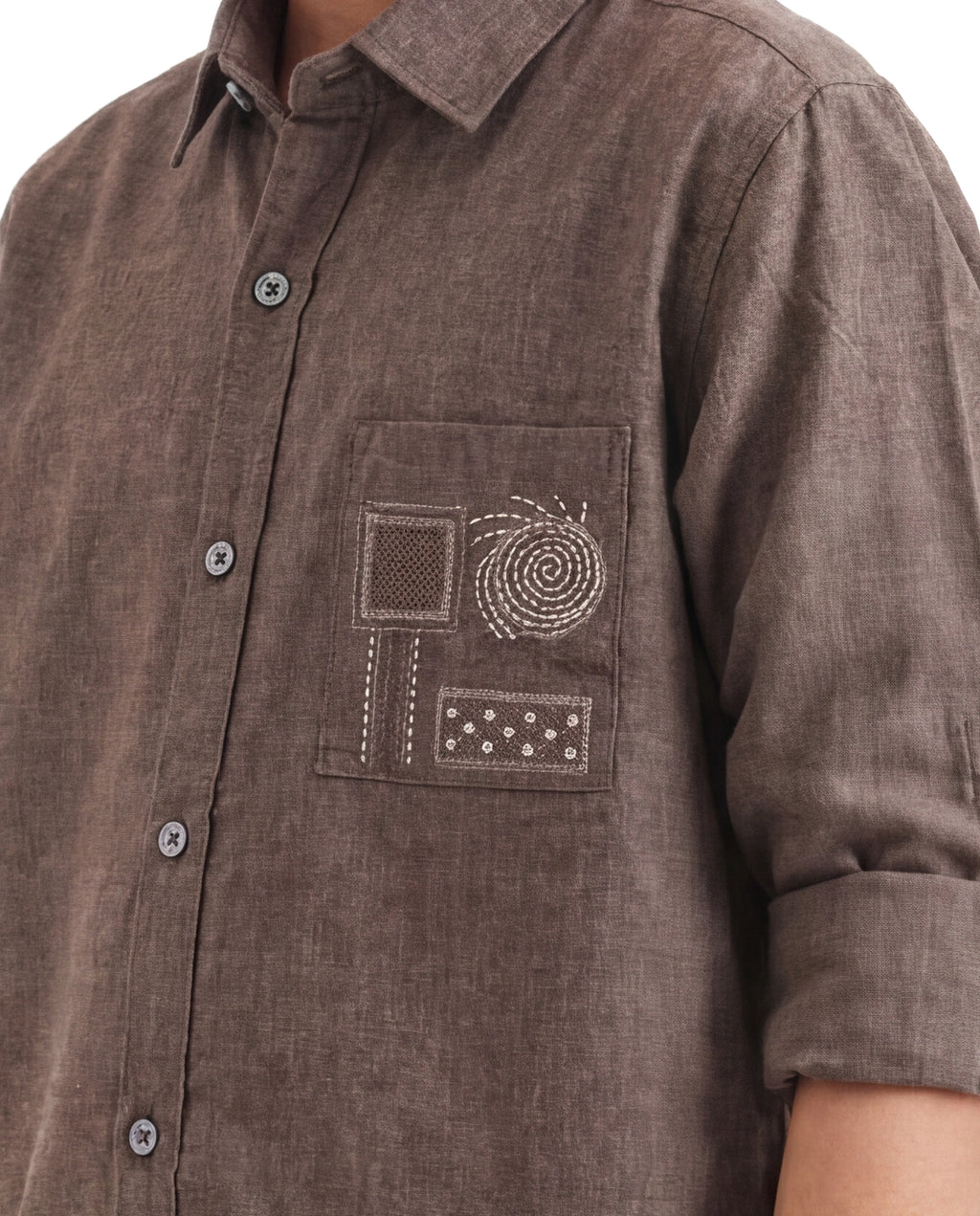 Geometric pattern Embroidered Shirt