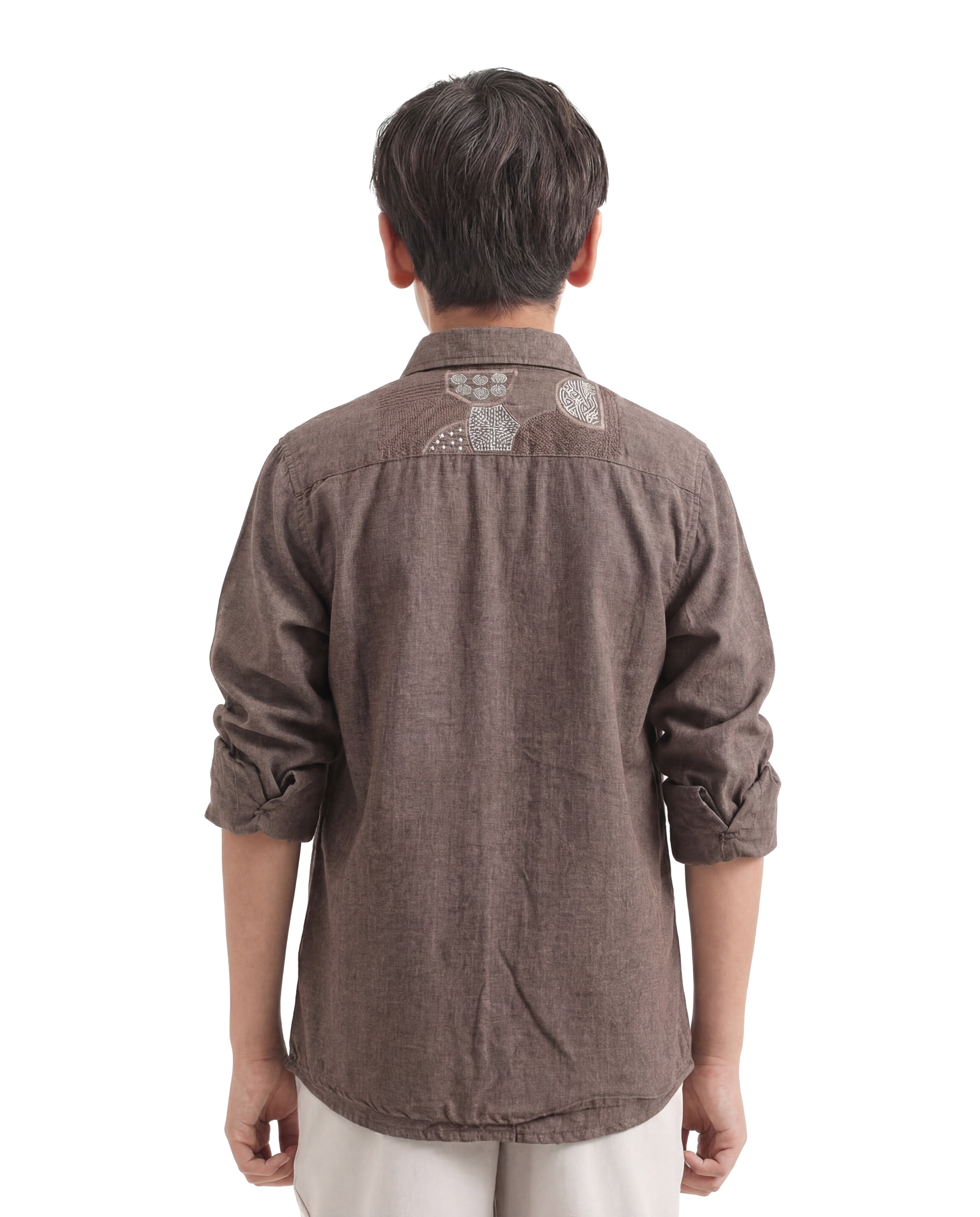 Geometric pattern Embroidered Shirt