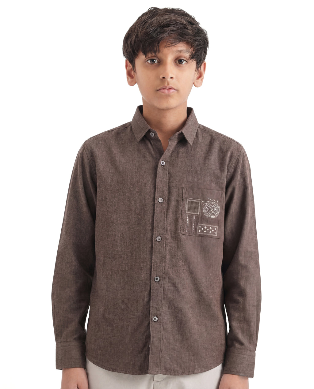 Geometric pattern Embroidered Shirt