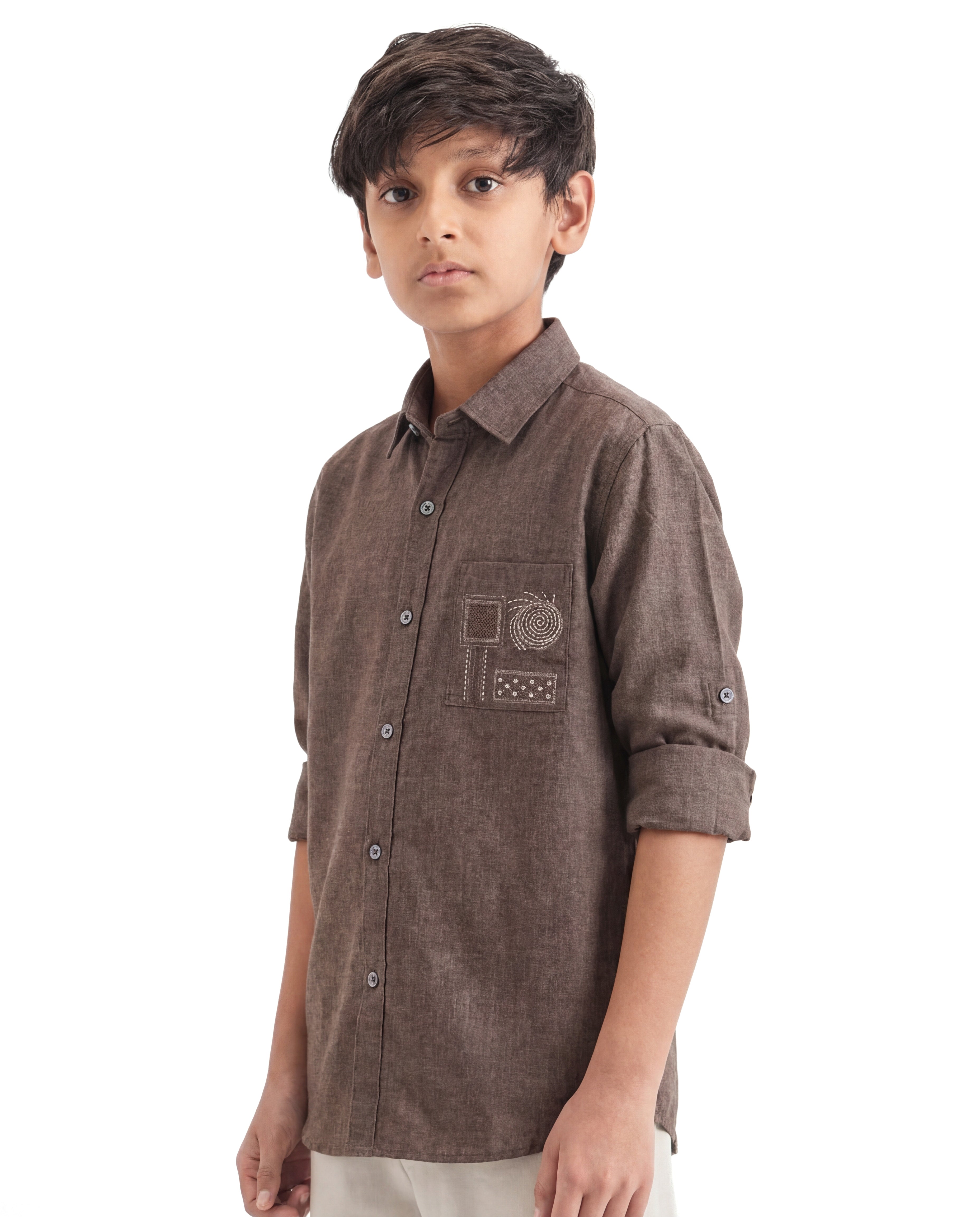 Geometric pattern Embroidered Shirt