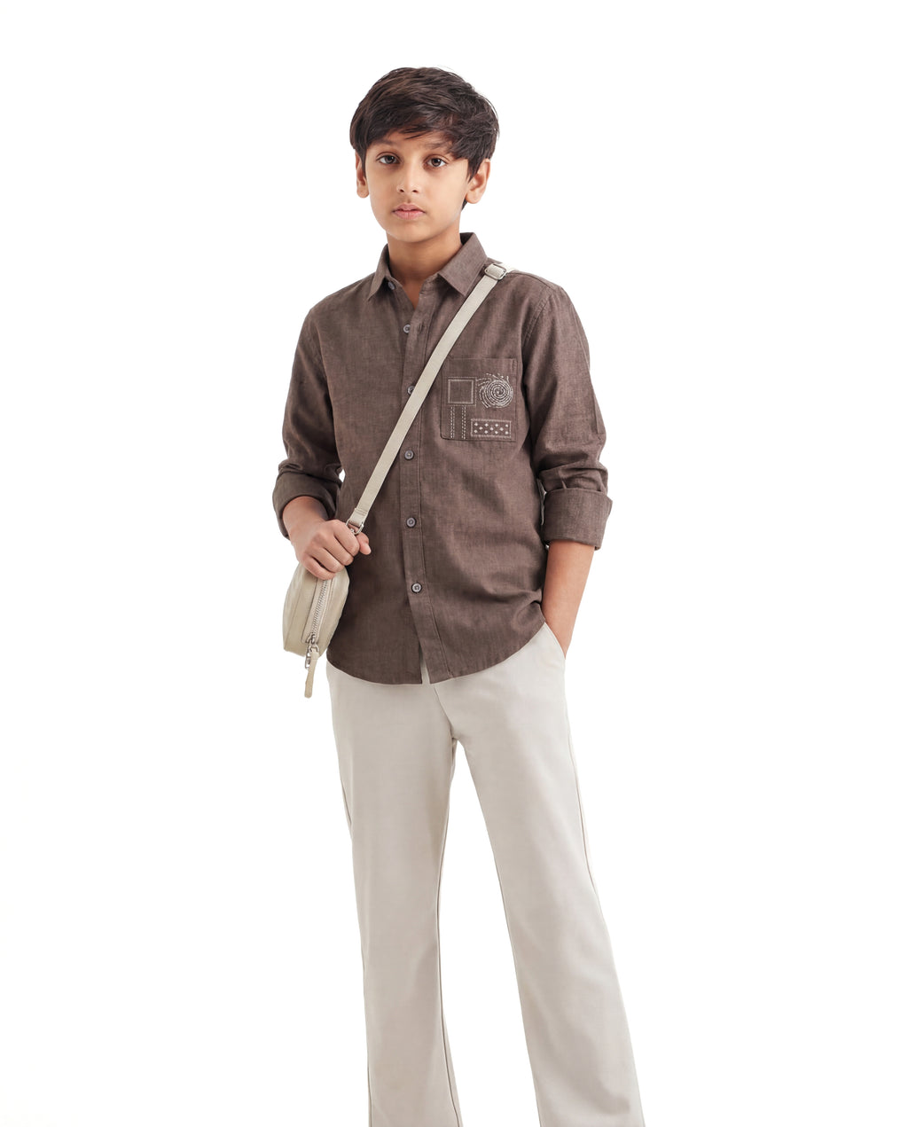 Geometric pattern Embroidered Shirt