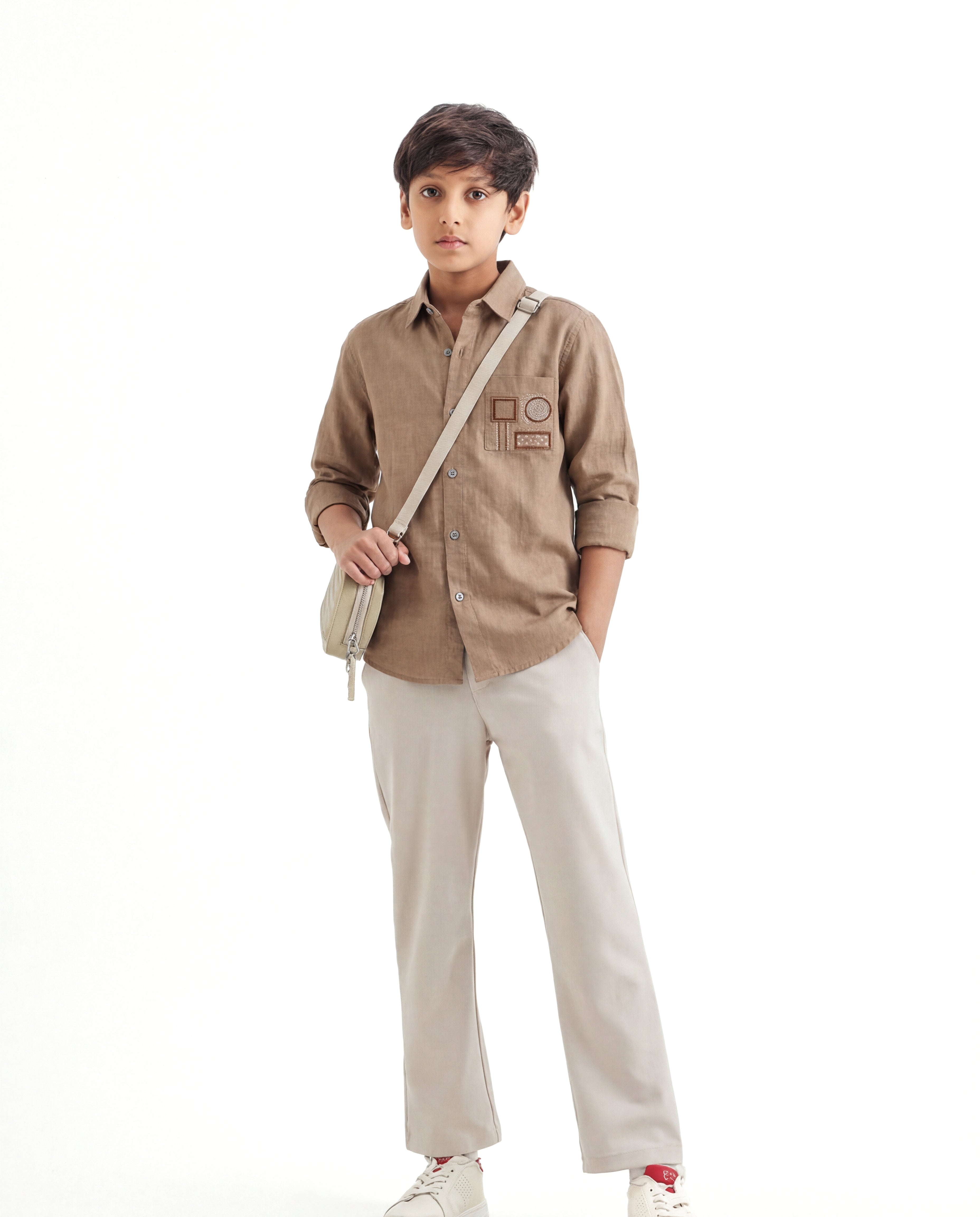 Geometric pattern Embroidered Shirt