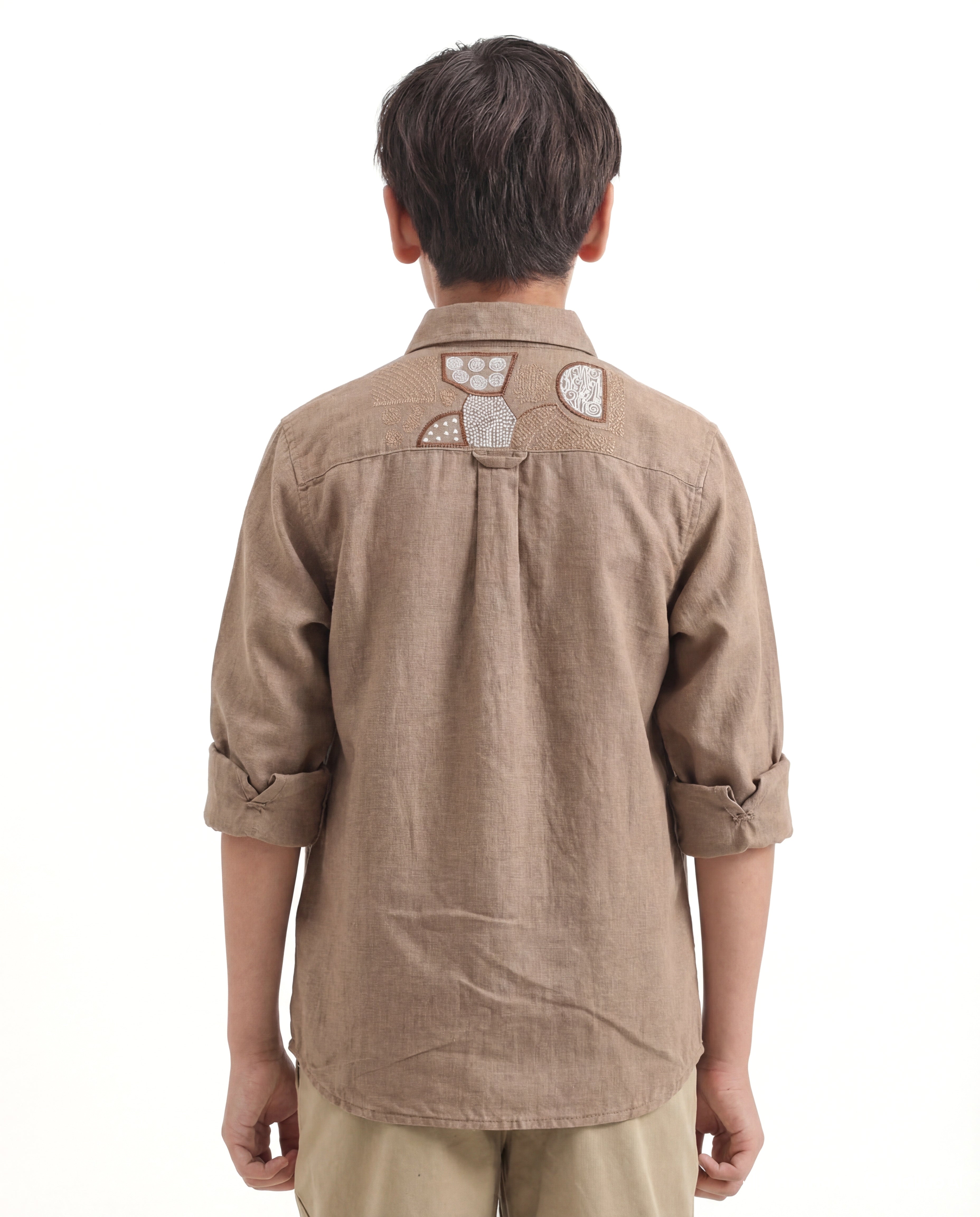 Geometric pattern Embroidered Shirt