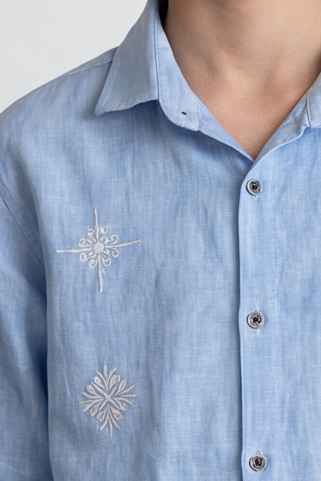 Boys' long sleeve embroidered shirt