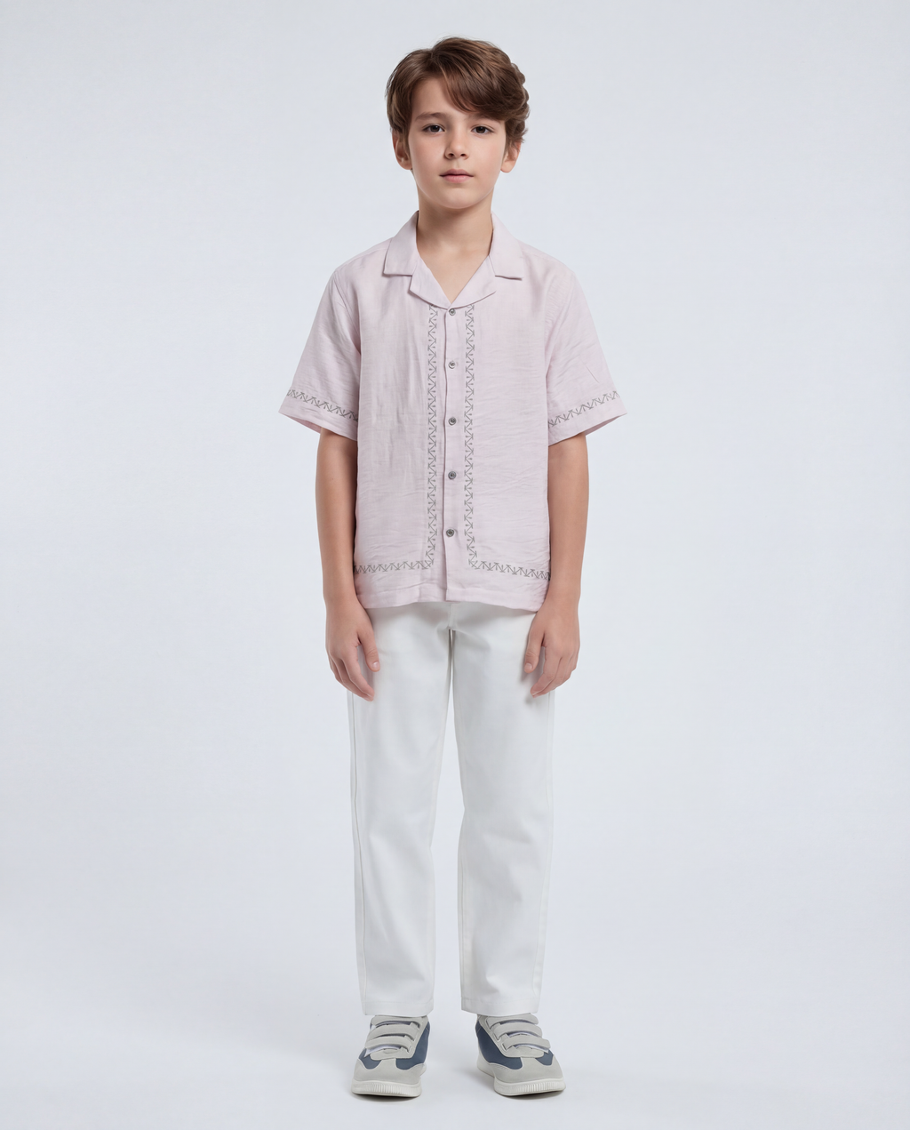 Boys' breezy short-sleeve Cuban shirt