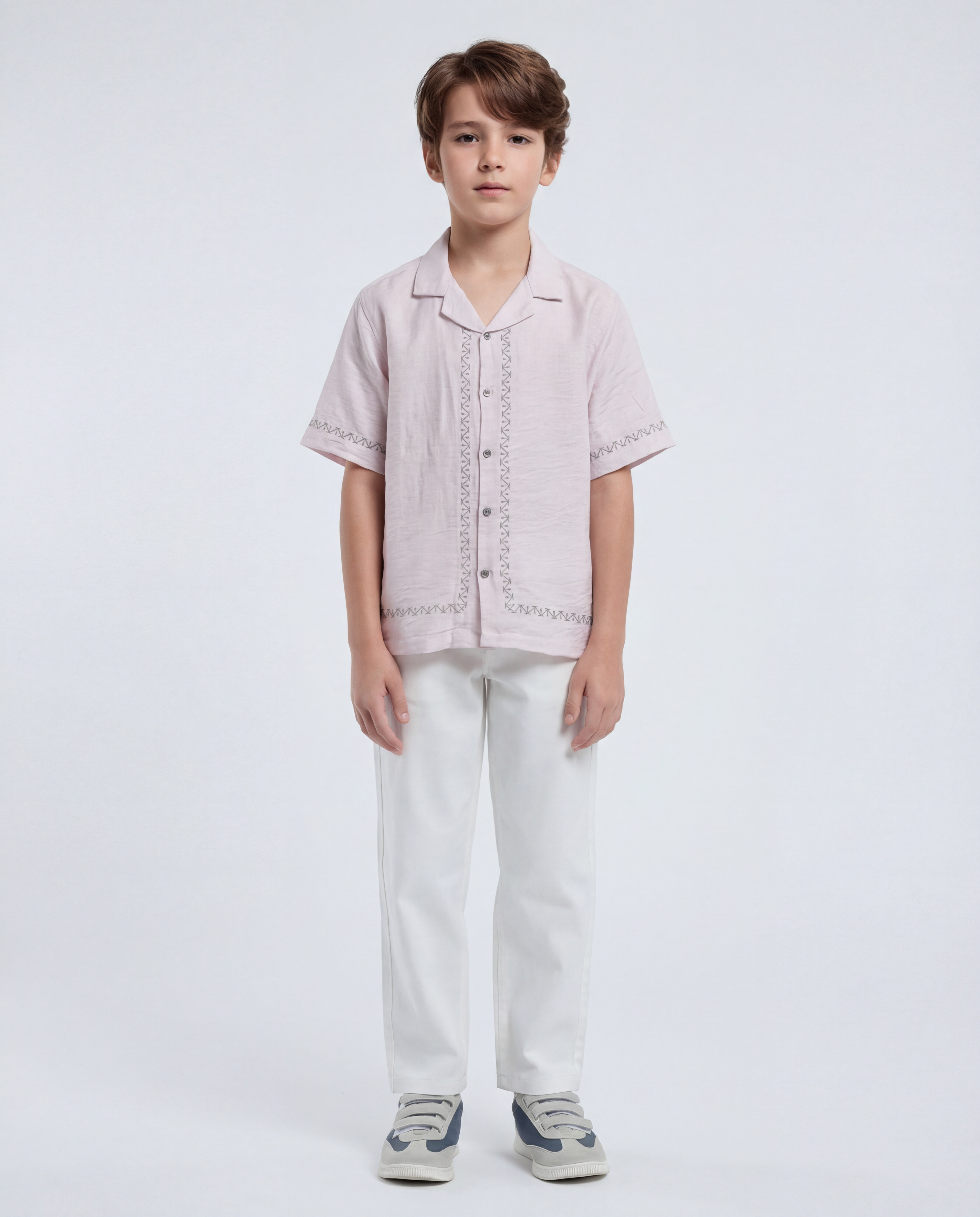 Boys' breezy short-sleeve Cuban shirt