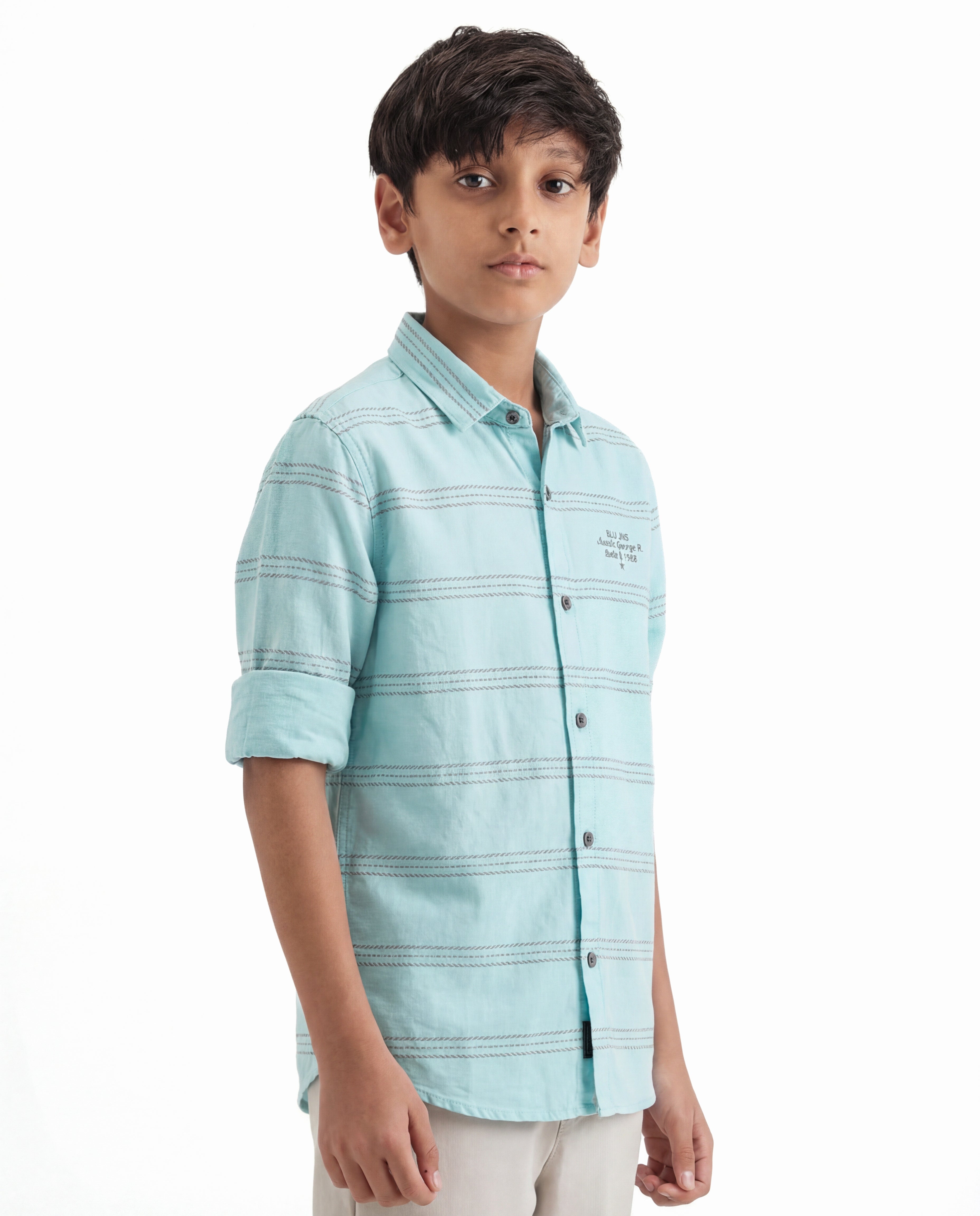 Textured Stripe Casual Shirt