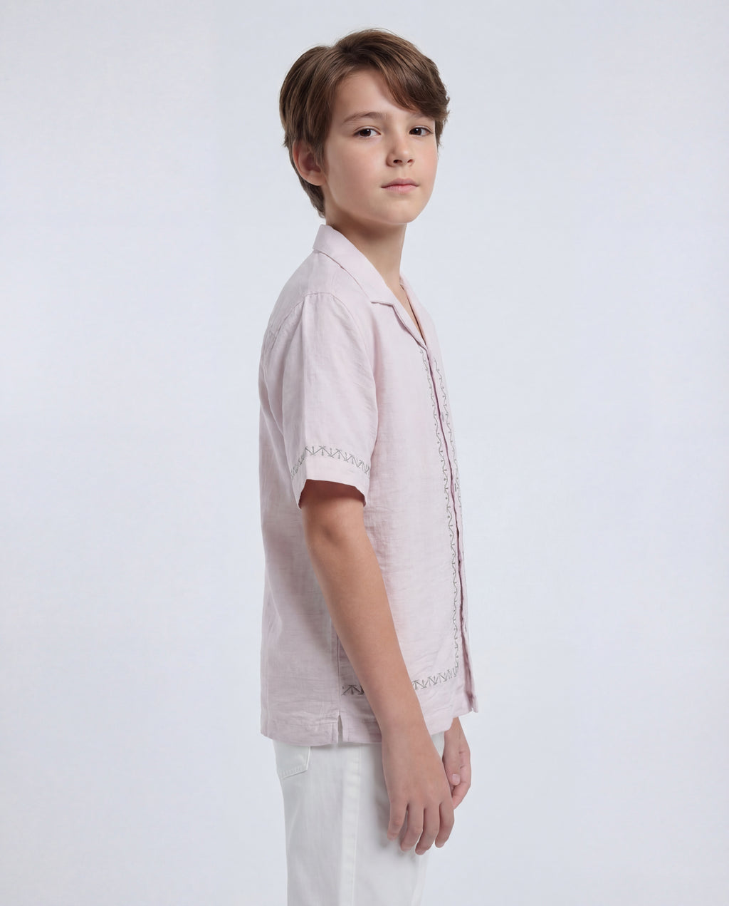 Boys' breezy short-sleeve Cuban shirt